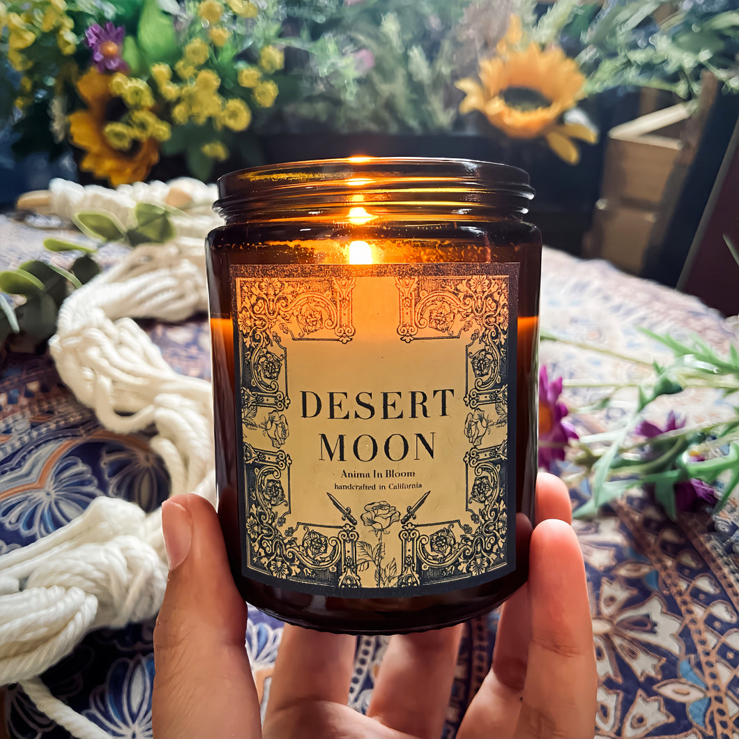 Clove, Campfire, Bergamot, & Mint “Desert Moon” 8oz Soy Candle