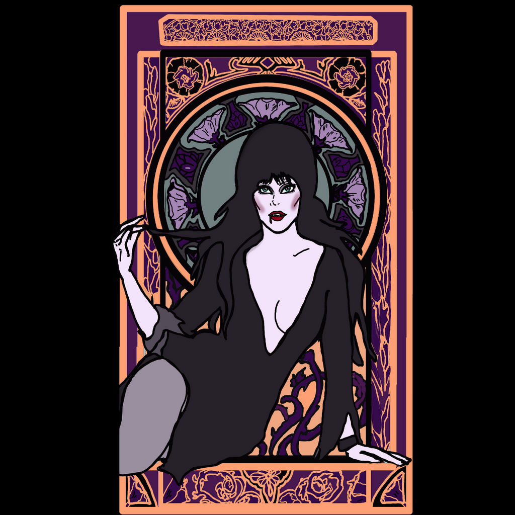 Elvira Glitter Water Bottle Sticker