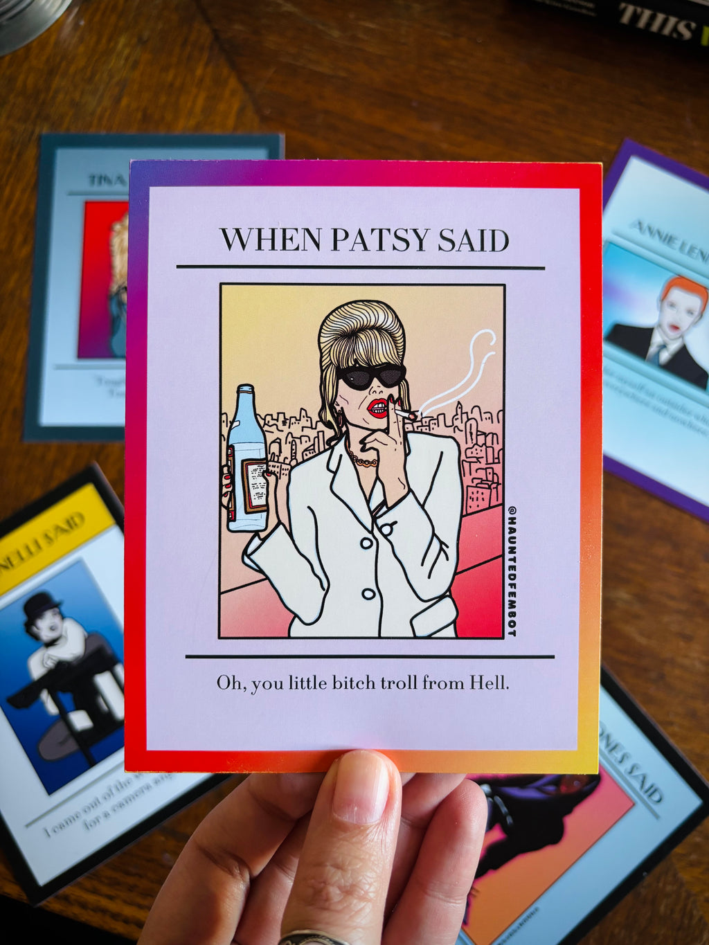 Patsy "Oh, you little bitch troll from Hell." Ab Fab Postcard
