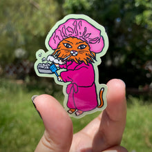 Load image into Gallery viewer, Smoking Orange Kitty Water Bottle Sticker
