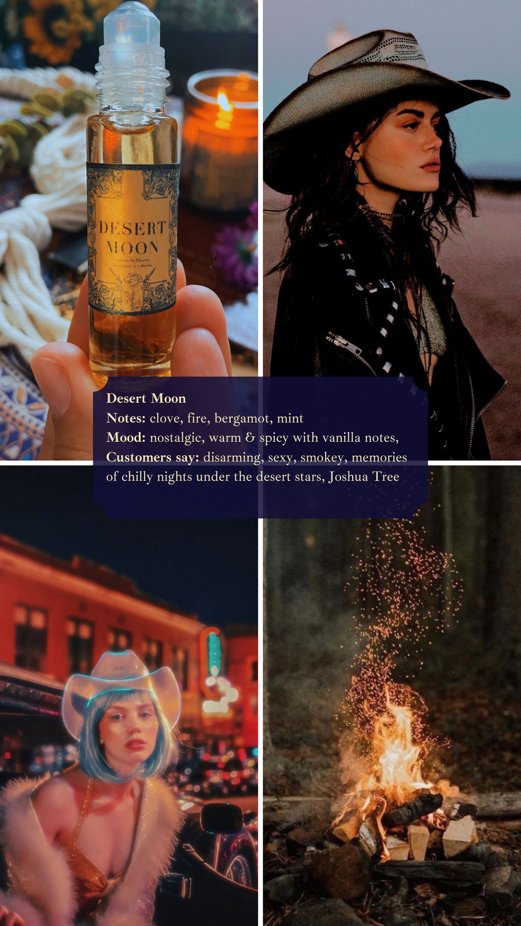 Clove, Campfire, Bergamot, & Mint  “Desert Moon” Perfume Oil Roll-On