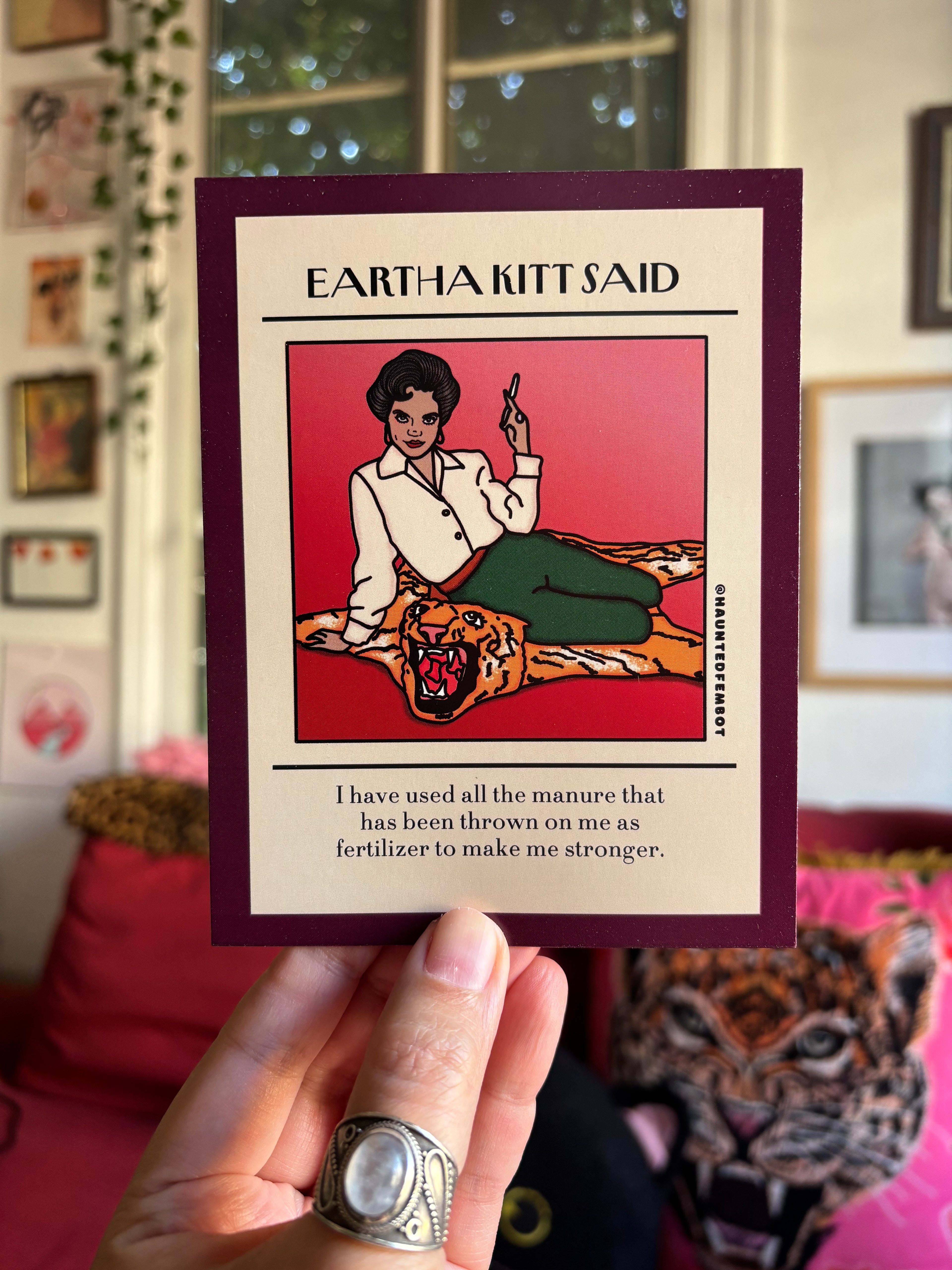 Eartha Kitt "I have used all the manure that has been thrown on me.." Postcard