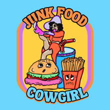 Load image into Gallery viewer, Junk Food Cowgirl Water Bottle Sticker
