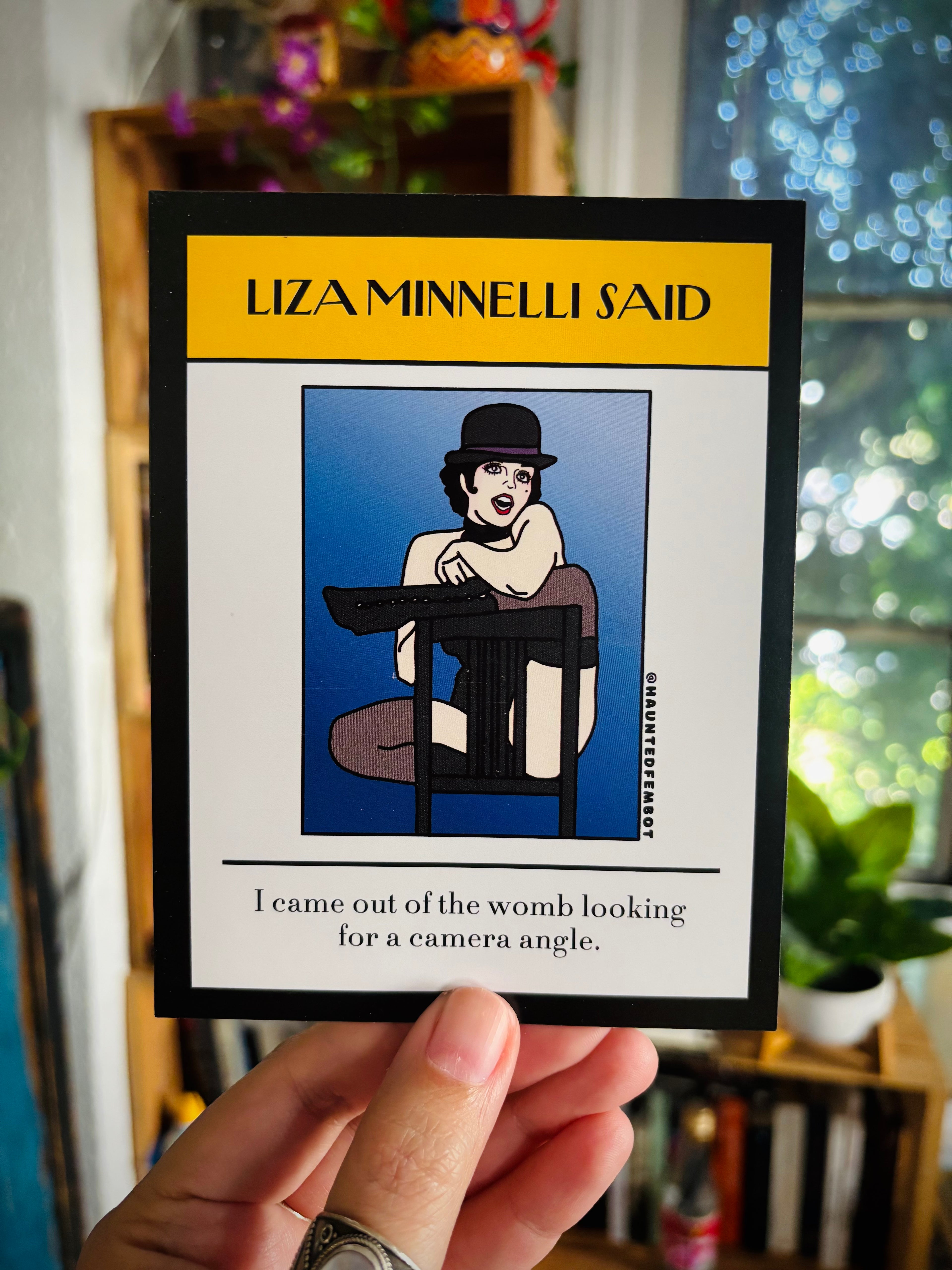 Liza Minnelli "I came out of the womb looking for a camera angle" Postcard