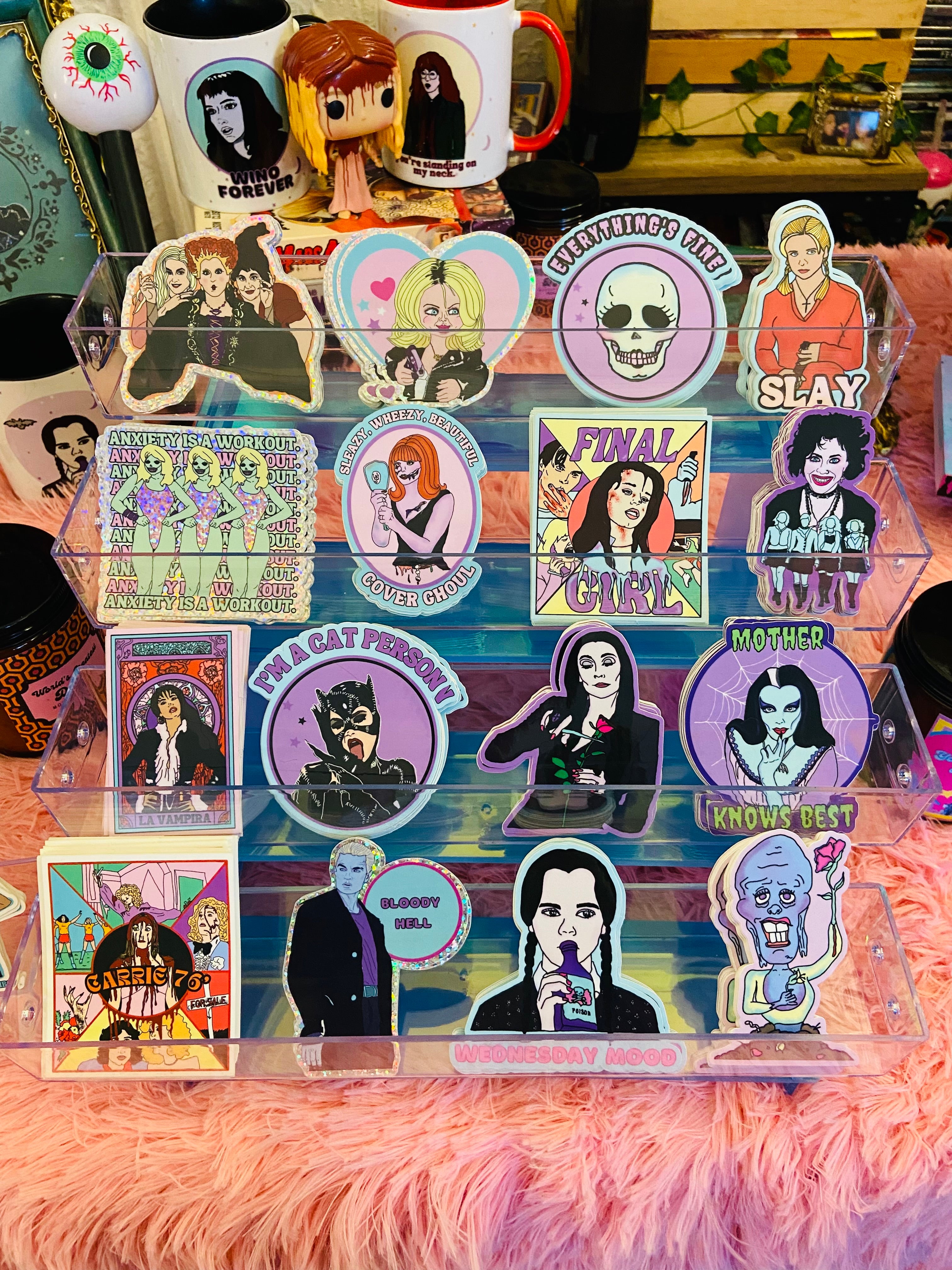 Morticia Loves Roses Water Bottle Sticker