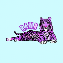 Load image into Gallery viewer, Purple Glitter Tiger Water Bottle Sticker
