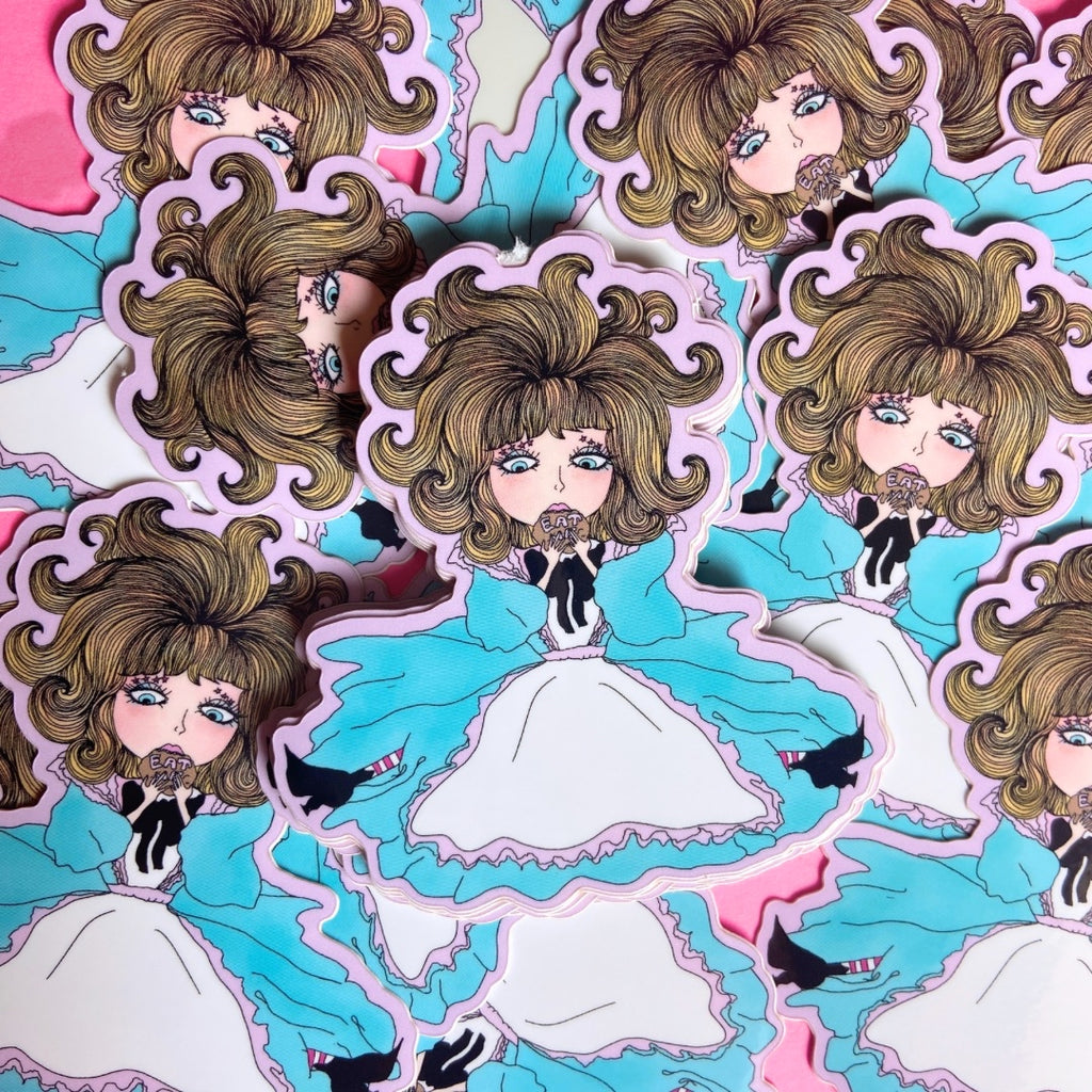 Alice in Wonderland Eat Me Waterproof Sticker