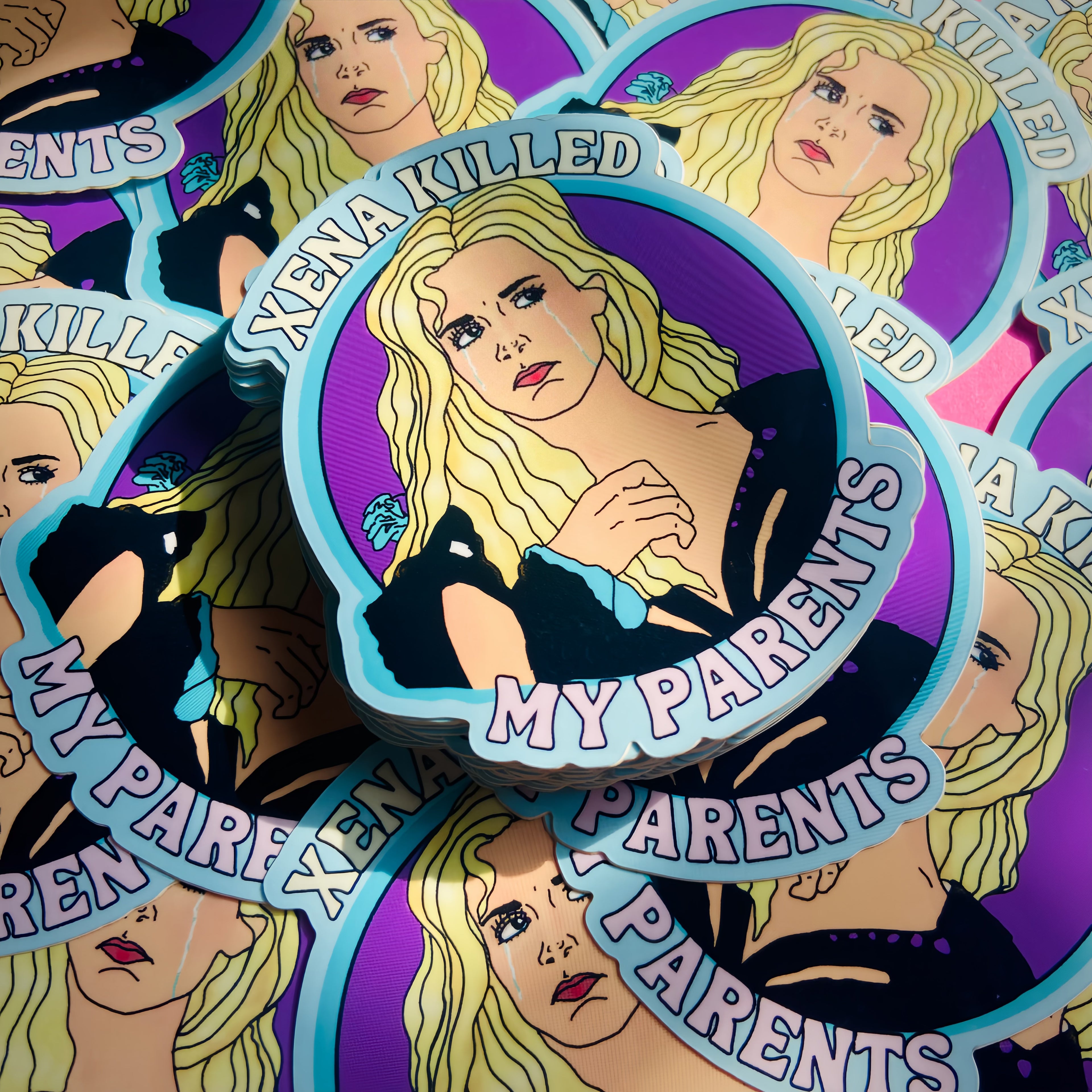Callisto “Xena Killed My Parents” Water Bottle Sticker
