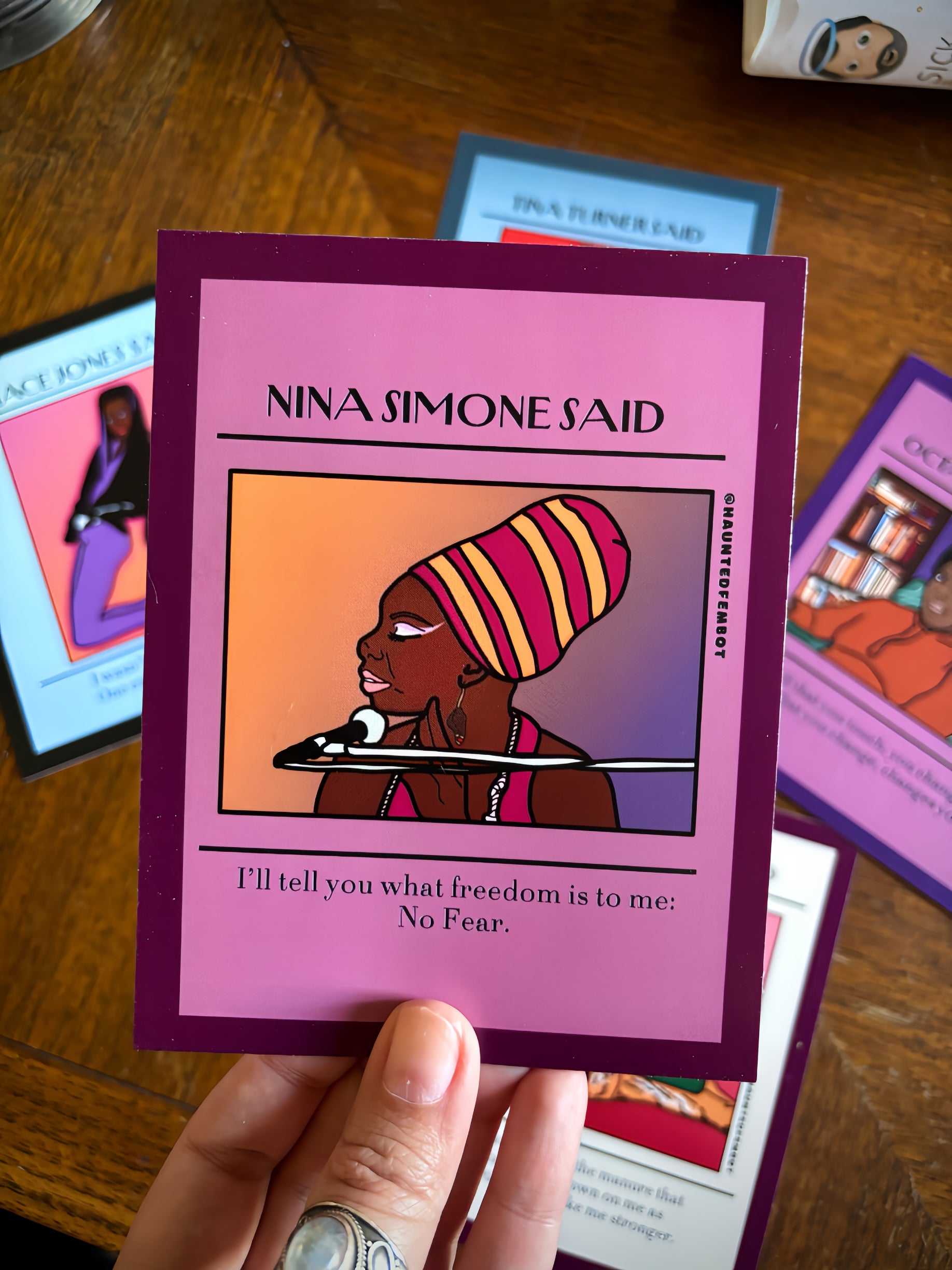 Nina Simone "I'll tell you what freedom is to me: no fear" Postcard