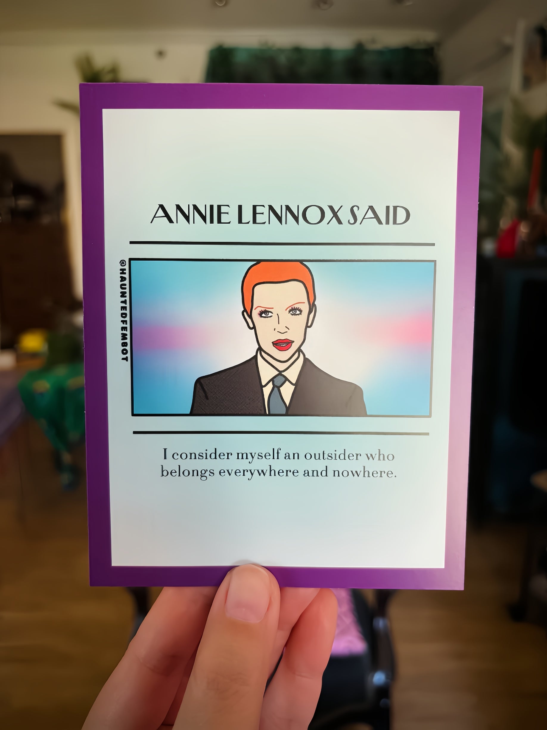 Annie Lennox "I consider myself an outsider.." Postcard