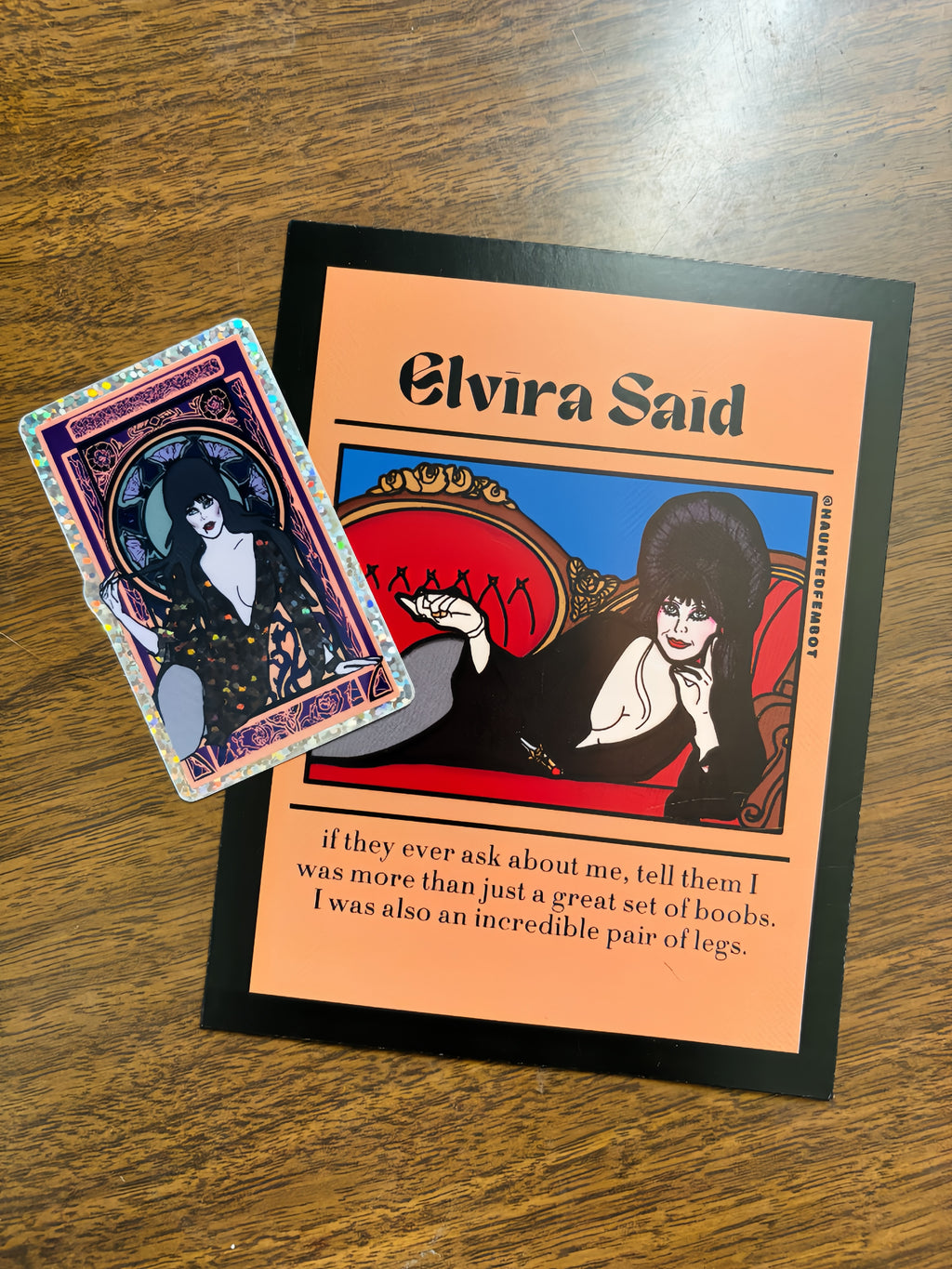 Elvira Glitter Water Bottle Sticker