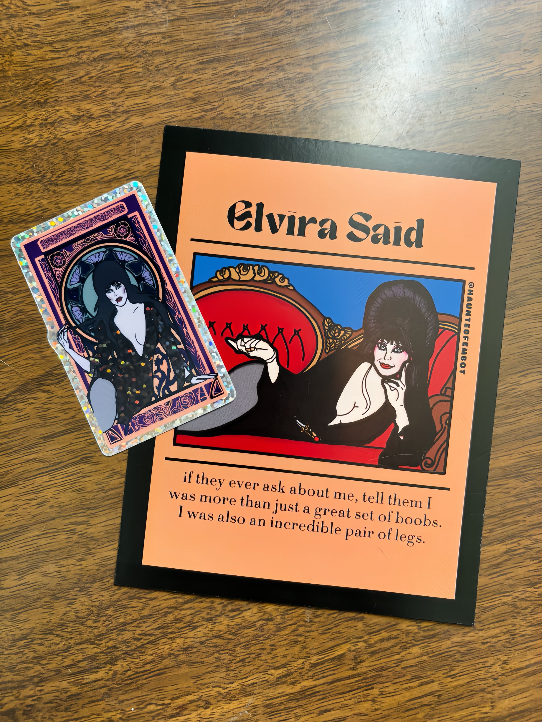 Elvira Glitter Water Bottle Sticker