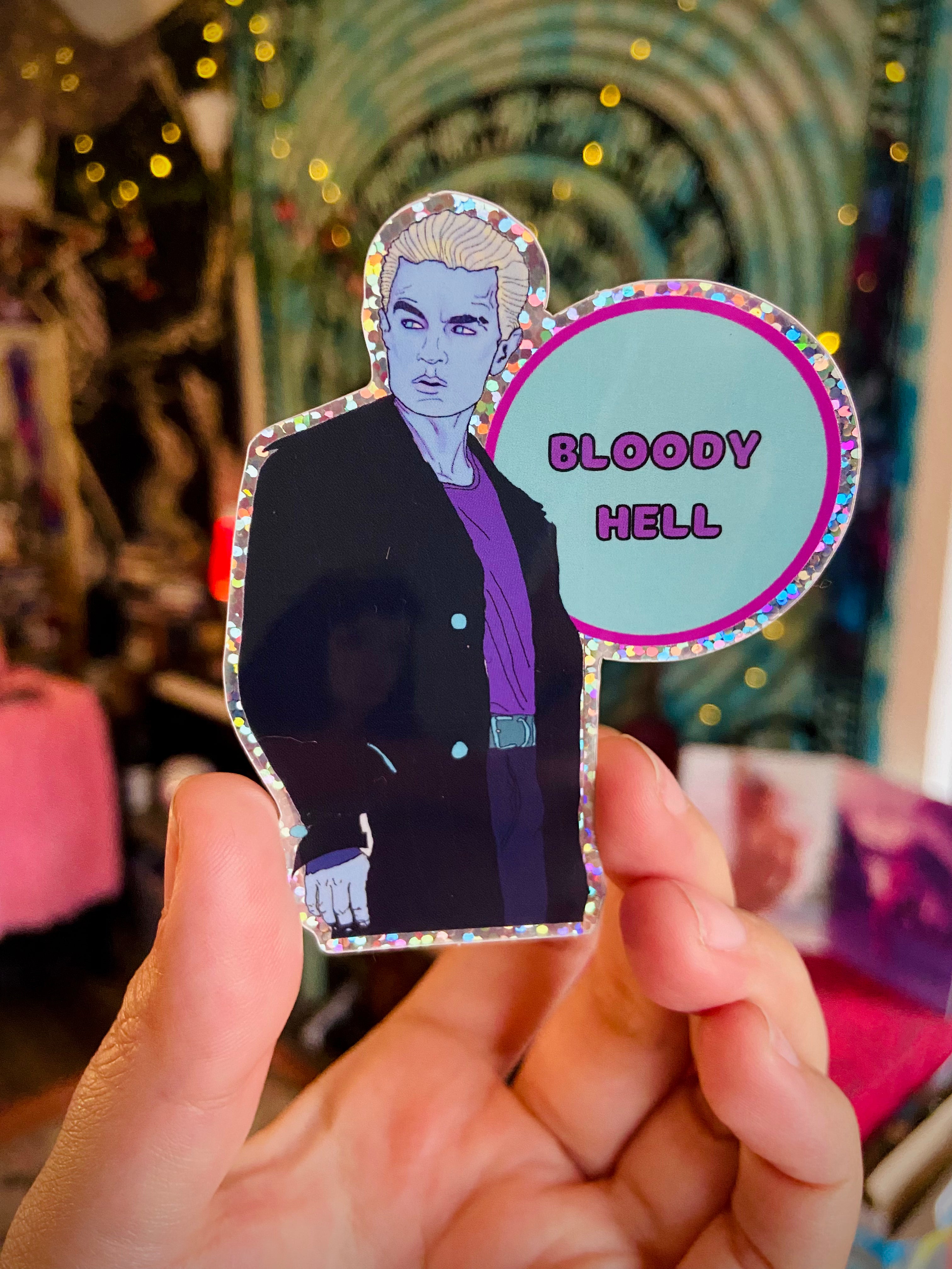 "Bloody Hell" Spike  Water Bottle Sticker