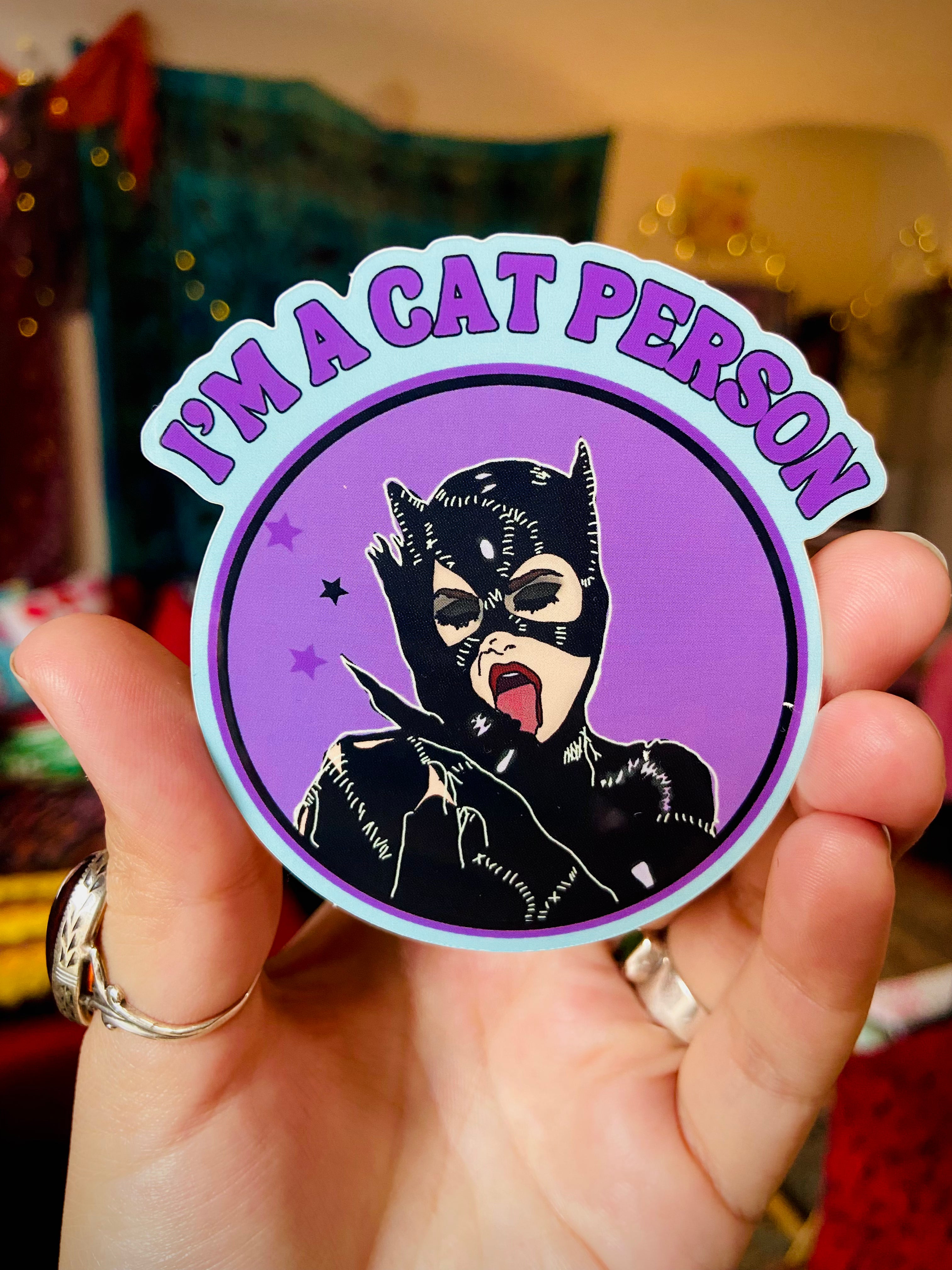 “I’m a Cat Person” Catwoman Water Bottle Sticker