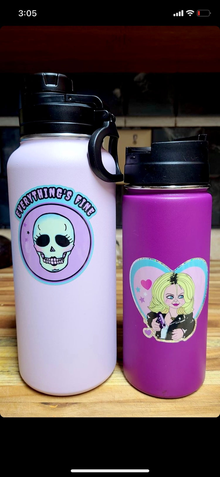 Tiffany/ Bride of Chucky Water Bottle Sticker