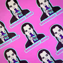 Load image into Gallery viewer, “Wednesday Mood” Wednesday Addams Water Bottle Sticker
