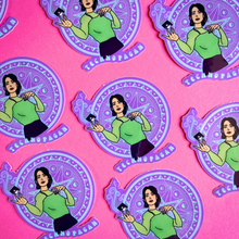 Load image into Gallery viewer, Jenny Calendar “Technopagan” Buffy Water Bottle Sticker
