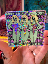 Load image into Gallery viewer, &quot;Anxiety is a Workout&quot; Glitter Water Bottle Sticker

