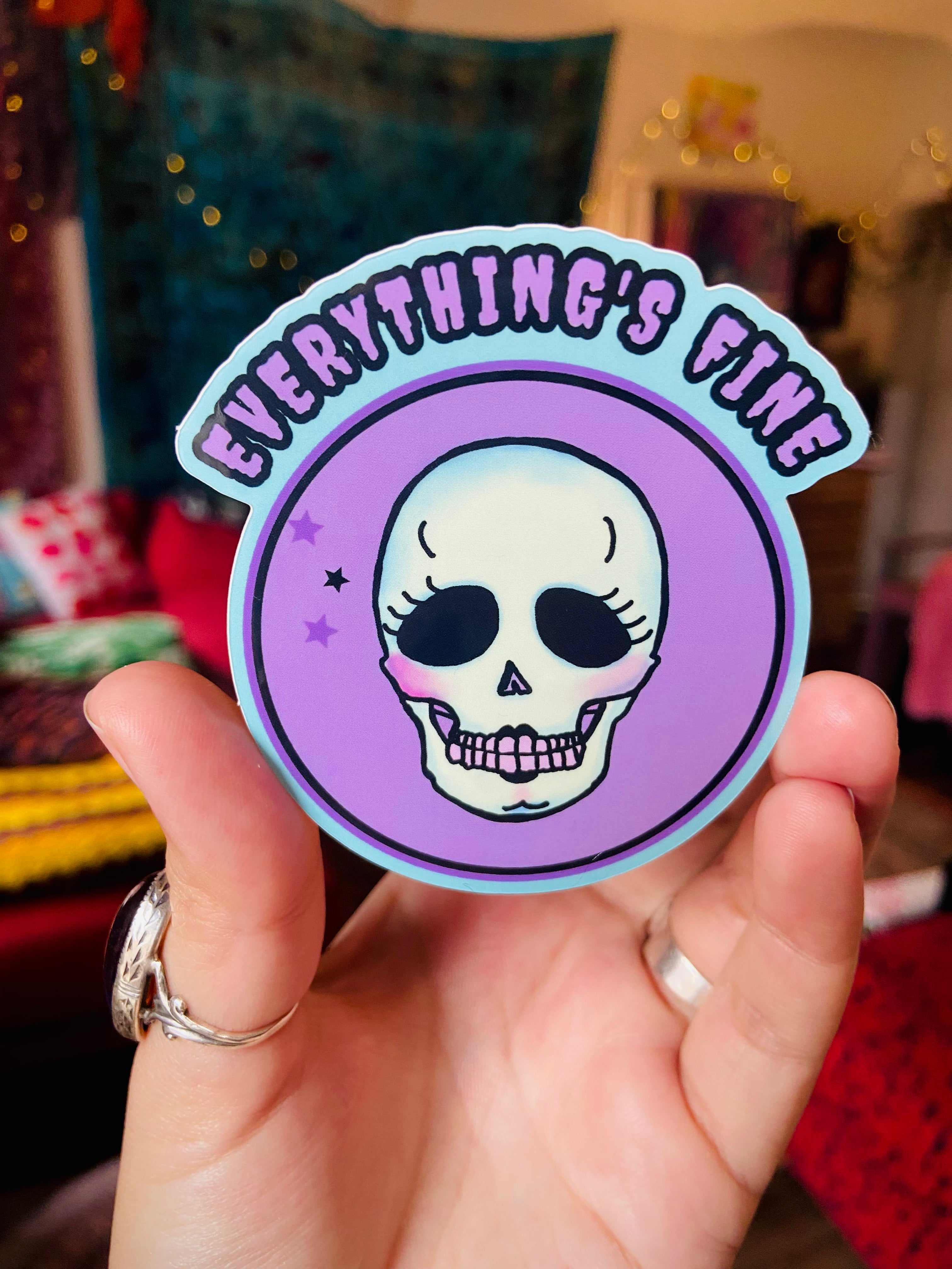 Everything’s Fine Water Bottle Sticker