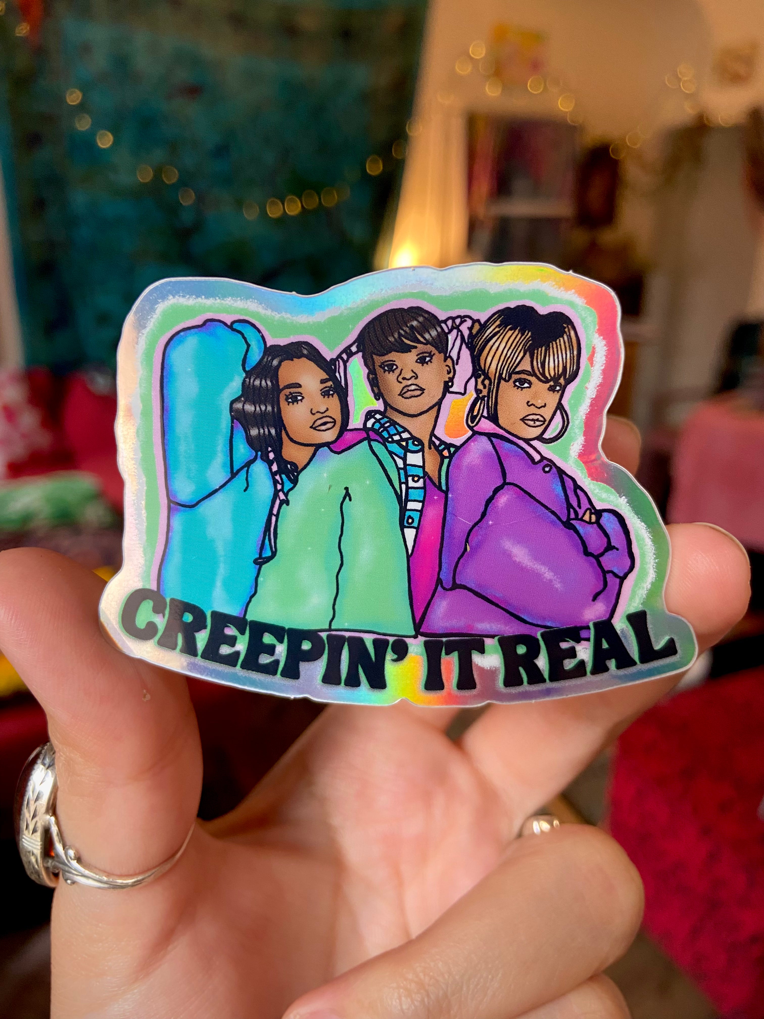 TLC “Creepin’ it Reel” Holographic Water Bottle Sticker