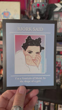 Load and play video in Gallery viewer, Bjork "I'm a fountain of blood. In the shape of a girl." Postcard
