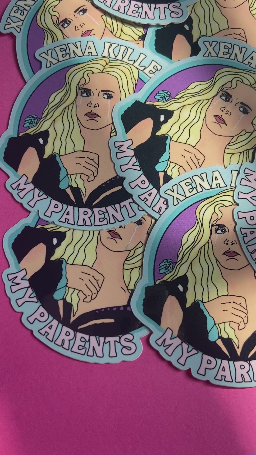 Callisto “Xena Killed My Parents” Water Bottle Sticker