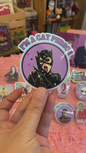 Load and play video in Gallery viewer, “I’m a Cat Person” Catwoman Water Bottle Sticker
