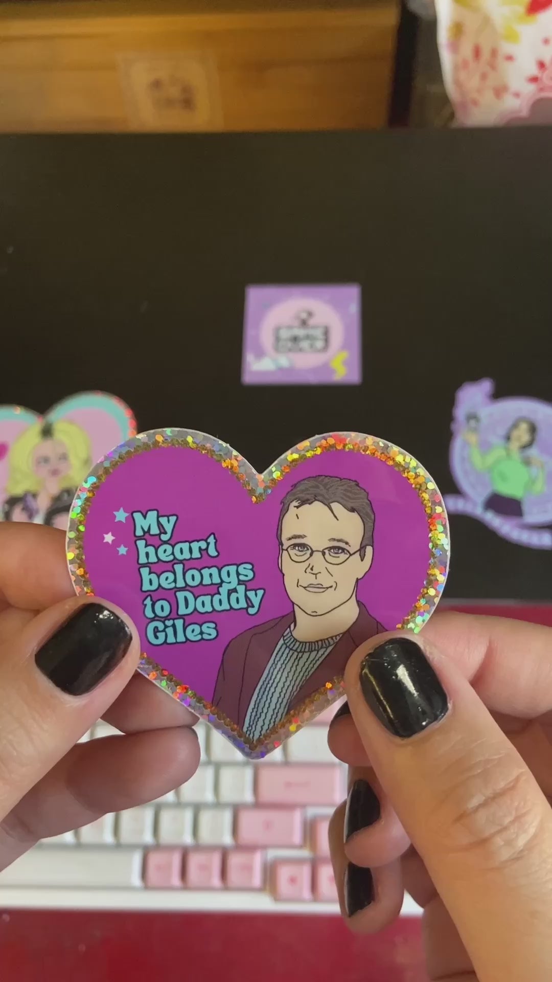 “My Heart Belongs to Daddy Giles”  Water Bottle Sticker