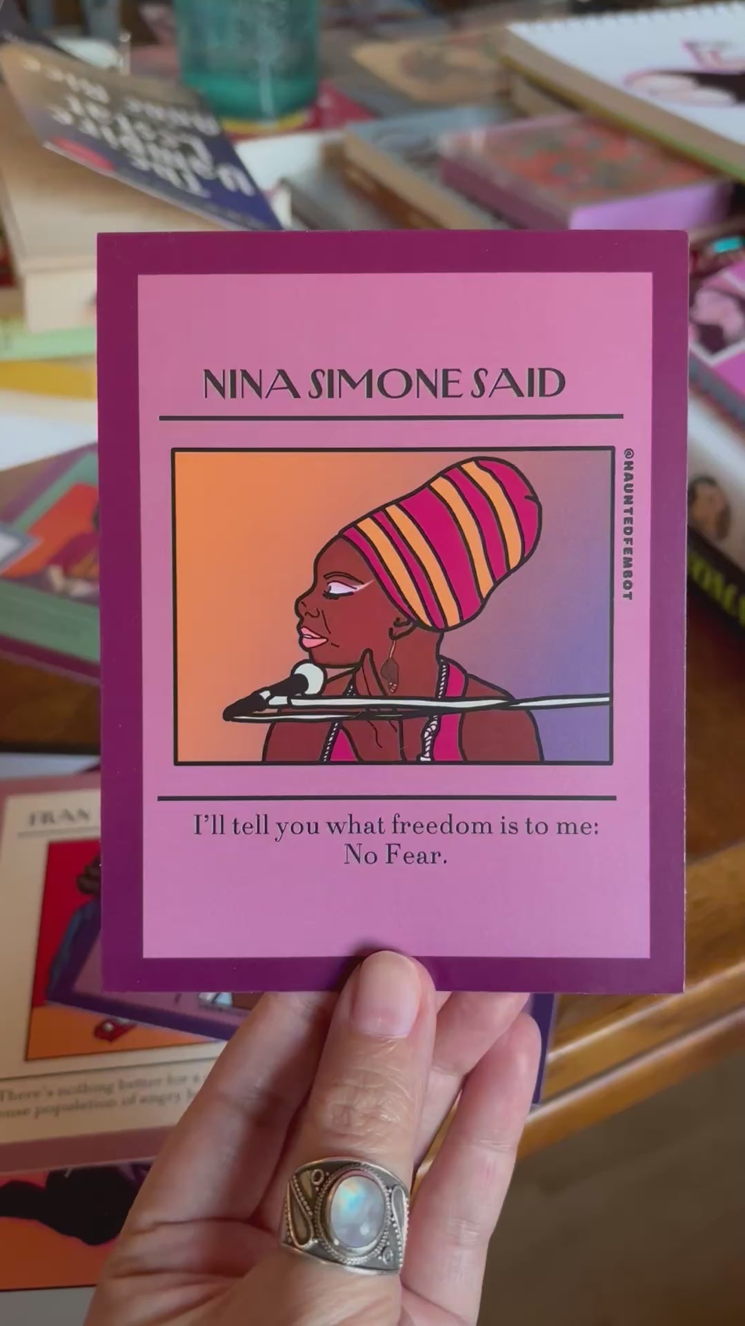 Nina Simone "I'll tell you what freedom is to me: no fear" Postcard