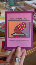 Load and play video in Gallery viewer, Nina Simone "I'll tell you what freedom is to me: no fear" Postcard
