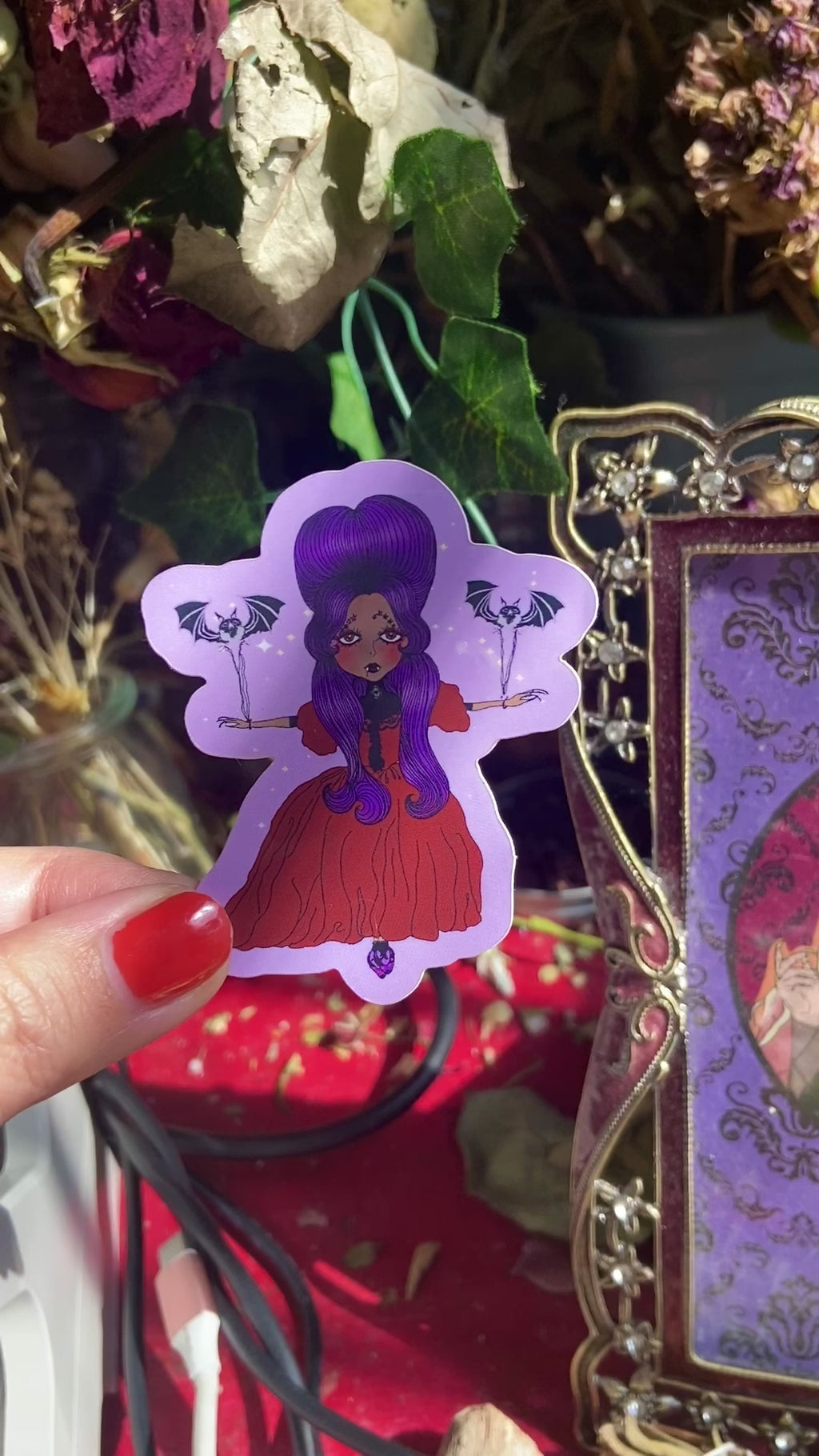 Cute Big Eyed Vampire Girl Waterproof Sticker