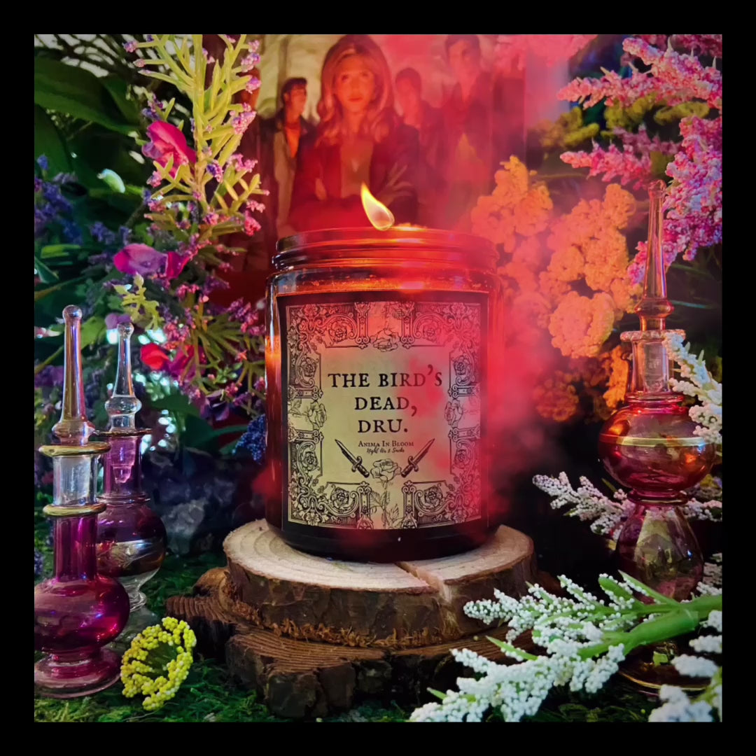 “The Bird’s Dead Dru” Buffy The Vampire Slayer Customizable 8oz Soy Candle