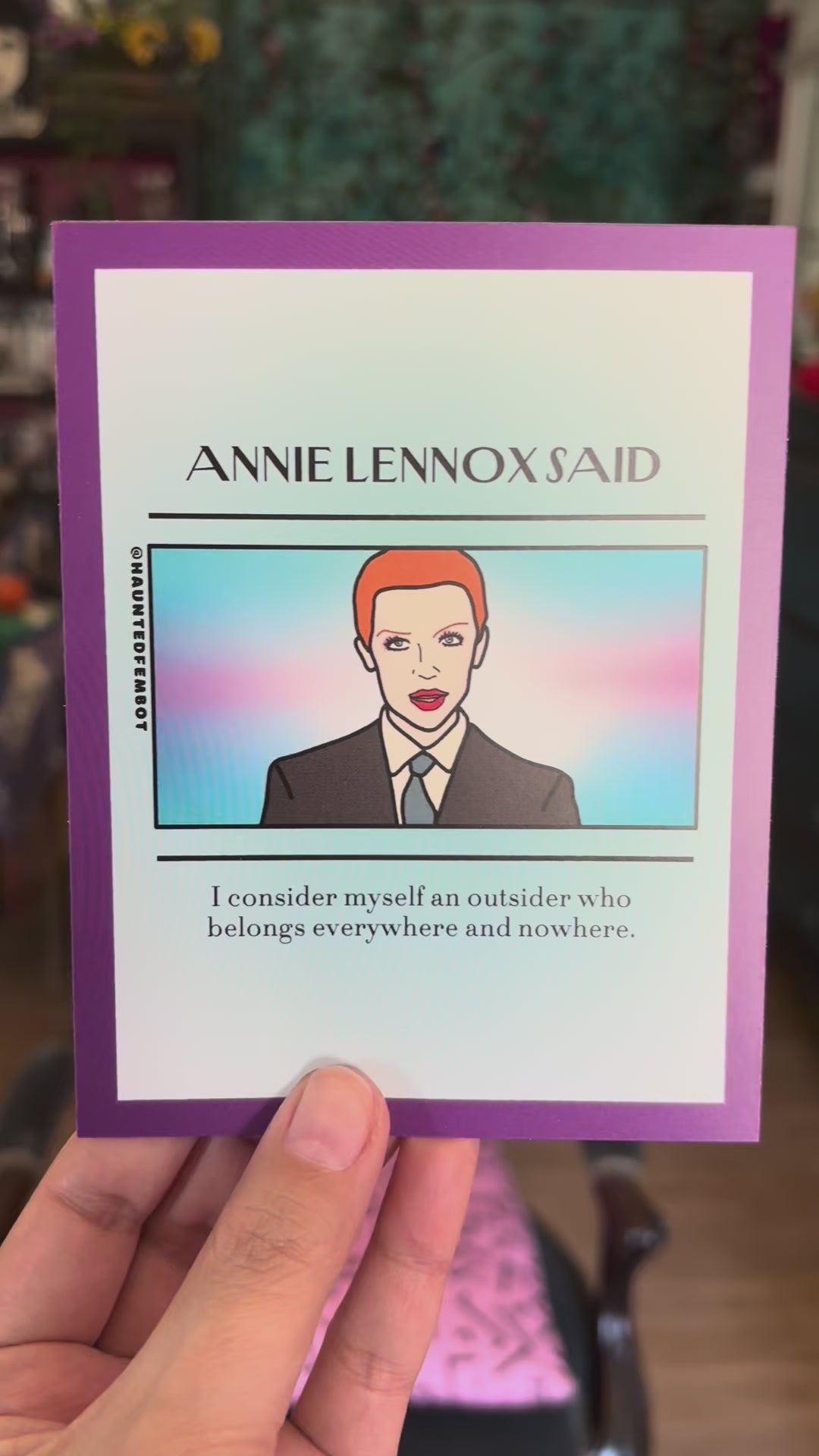 Annie Lennox "I consider myself an outsider.." Postcard