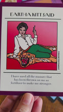 Load and play video in Gallery viewer, Eartha Kitt "I have used all the manure that has been thrown on me.." Postcard
