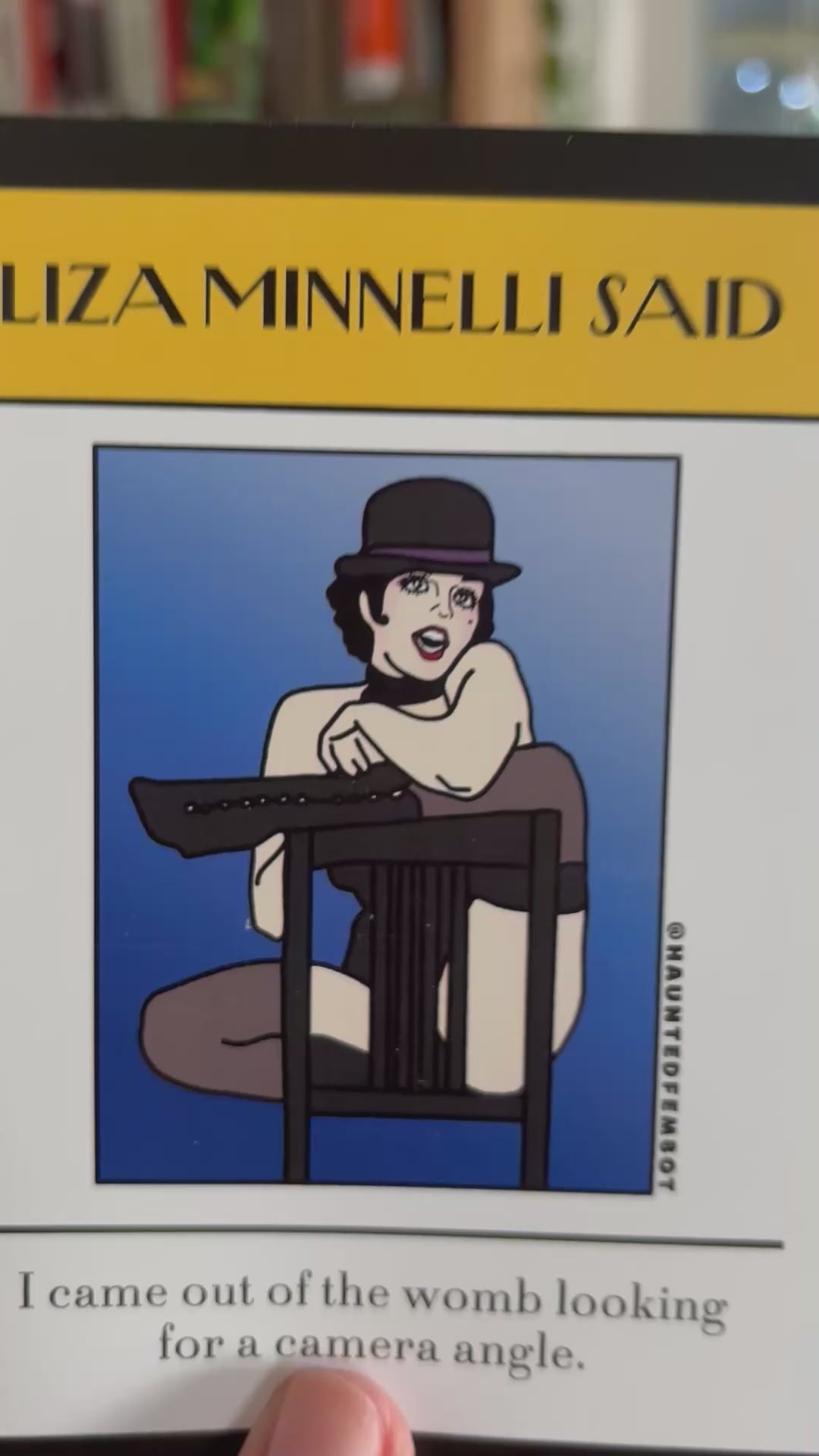 Liza Minnelli "I came out of the womb looking for a camera angle" Postcard