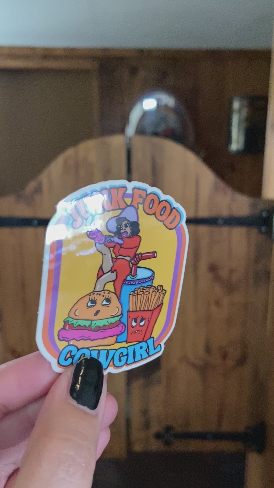Junk Food Cowgirl Water Bottle Sticker