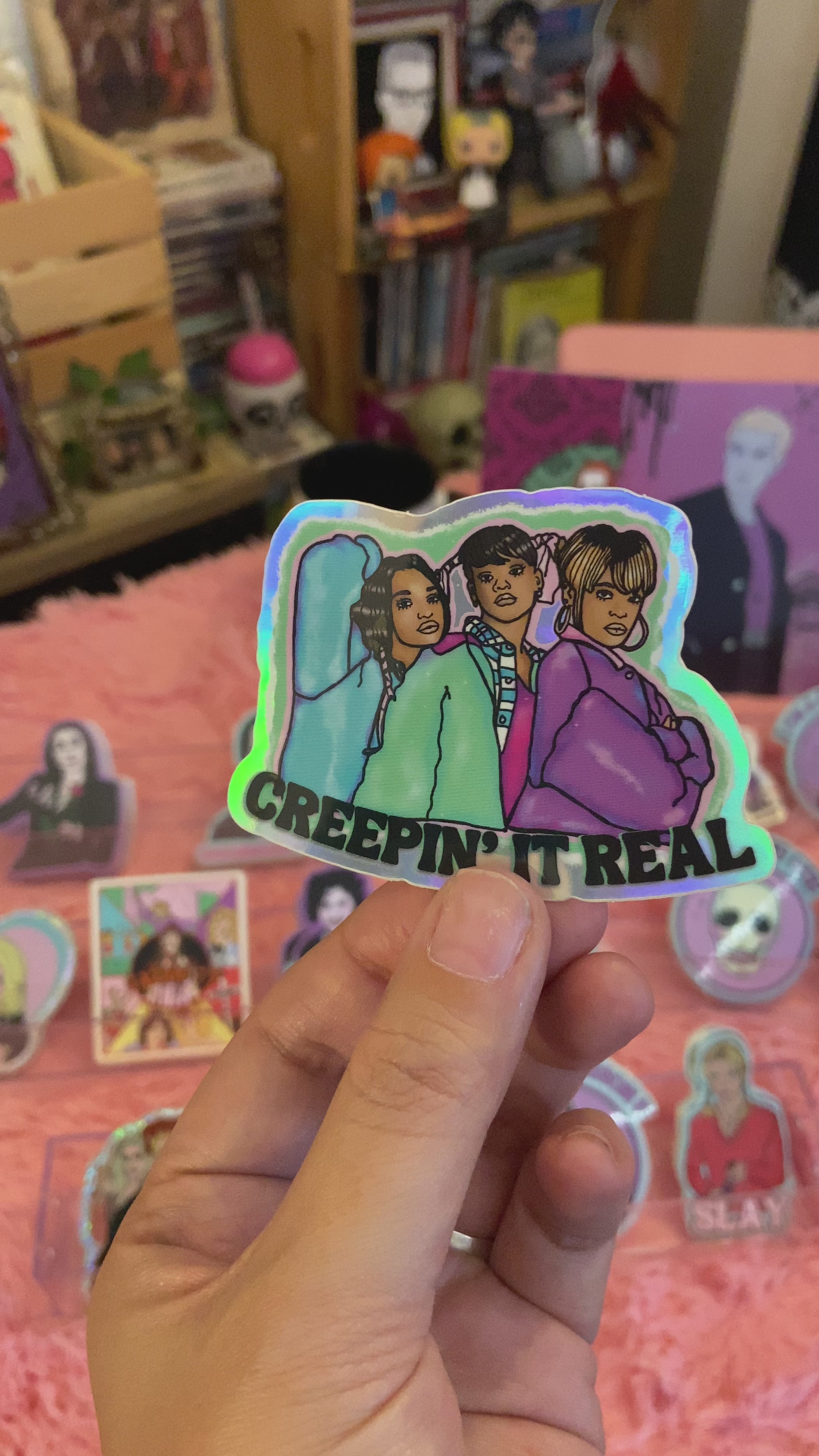 TLC “Creepin’ it Reel” Holographic Water Bottle Sticker