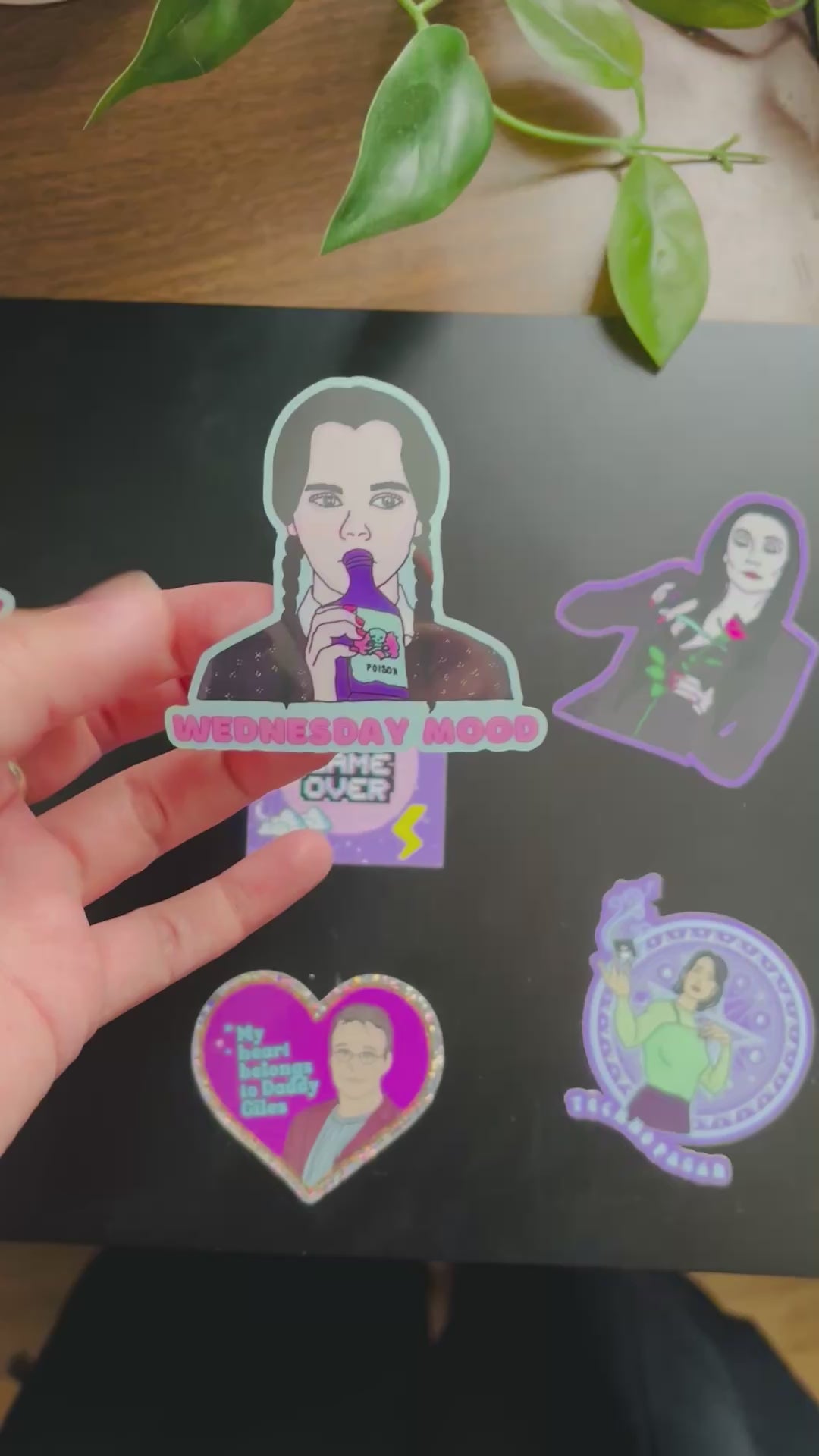 “Wednesday Mood” Wednesday Addams Water Bottle Sticker