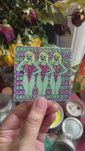 Load and play video in Gallery viewer, &quot;Anxiety is a Workout&quot; Glitter Water Bottle Sticker
