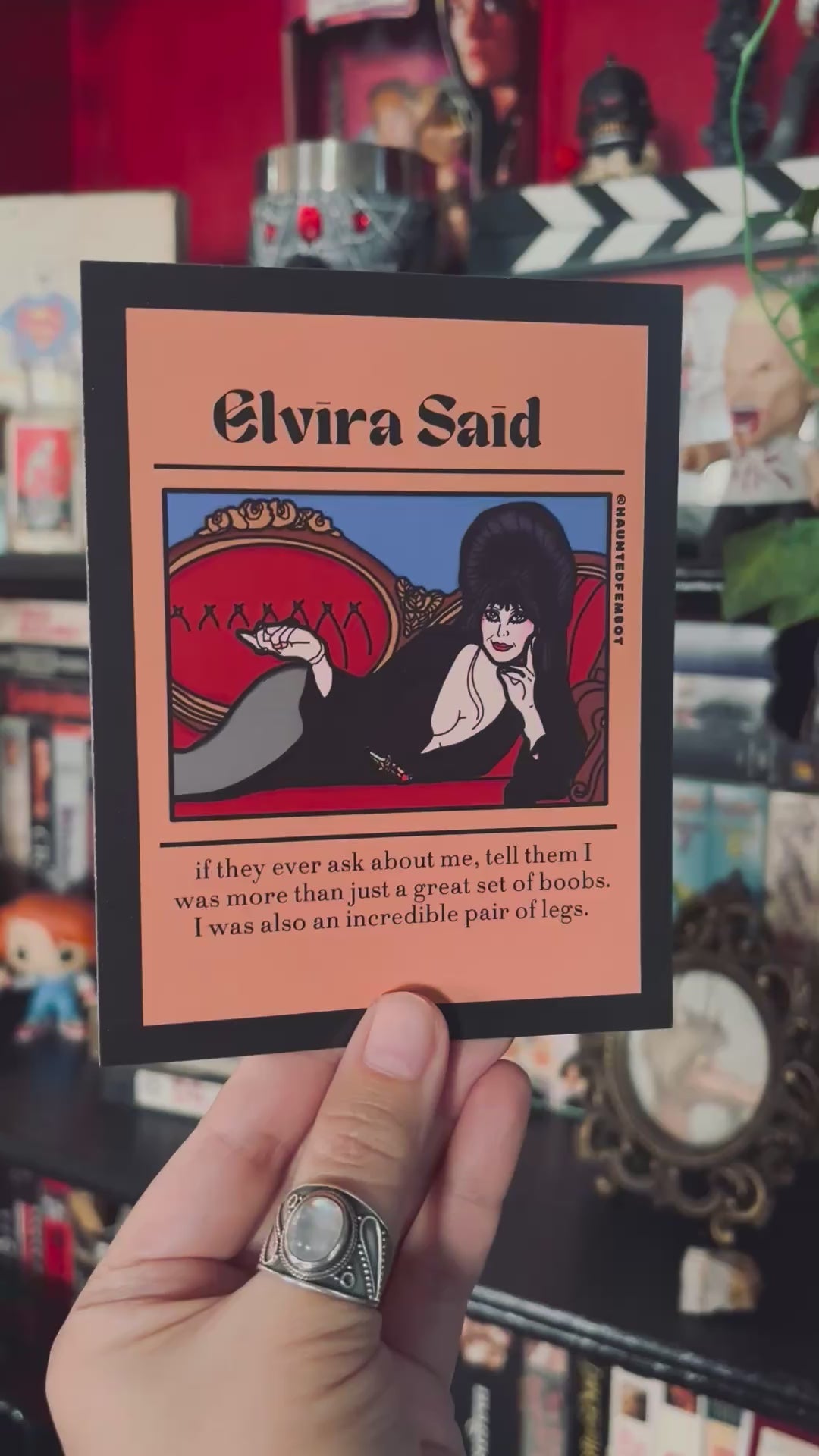 Elvira "..I was also an incredible pair of legs." Postcard