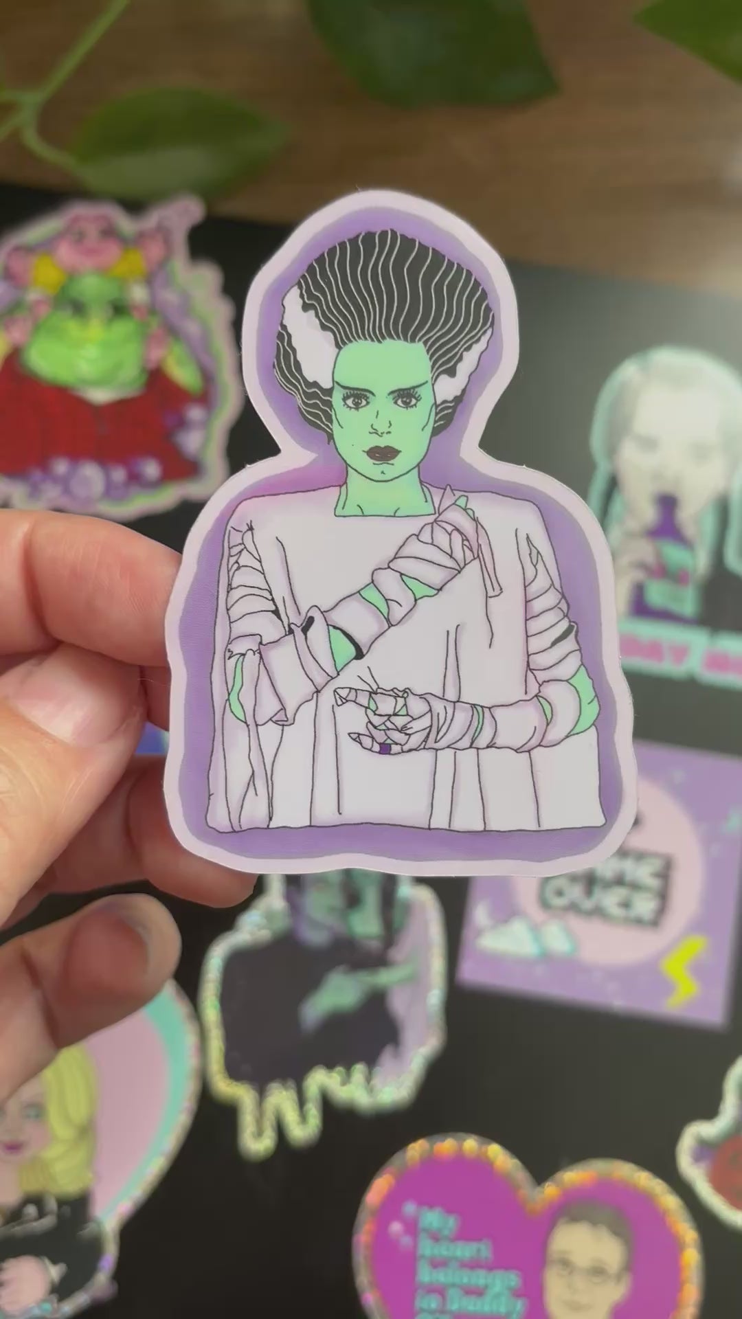 Bride of Frankenstein Water Bottle Sticker