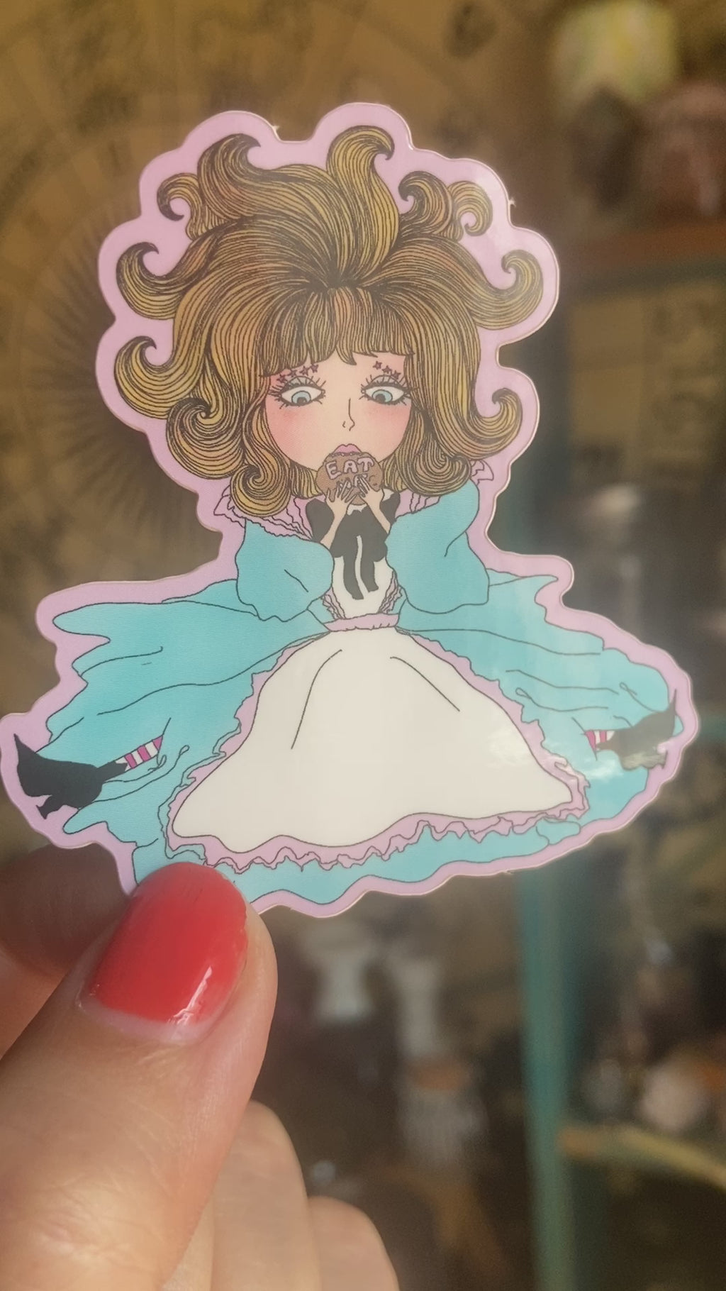 Alice in Wonderland Eat Me Waterproof Sticker