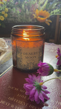Load and play video in Gallery viewer, Clove, Campfire, Bergamot, &amp; Mint “Desert Moon” 8oz Soy Candle
