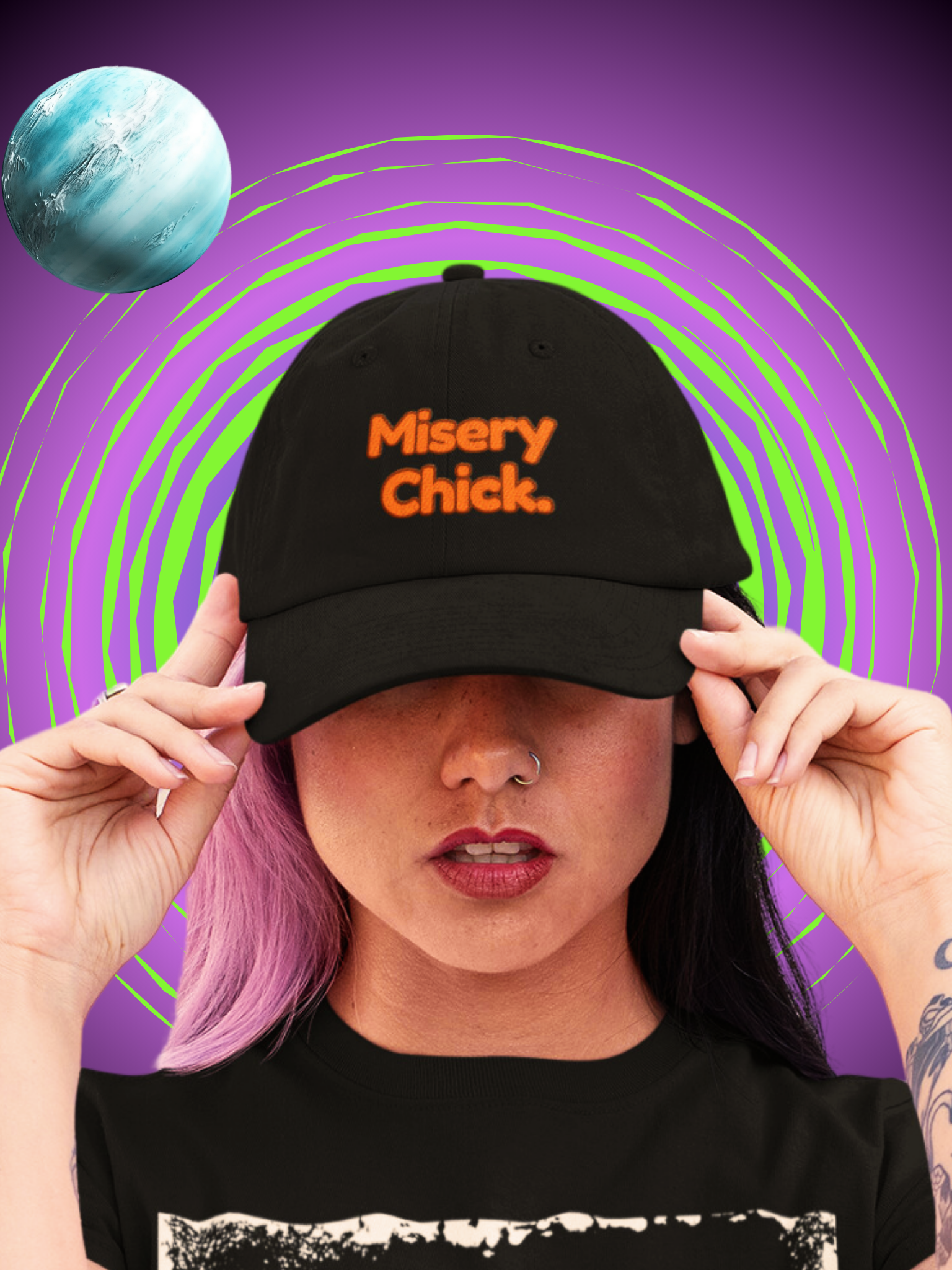 Misery Chick Distressed Dad Hat