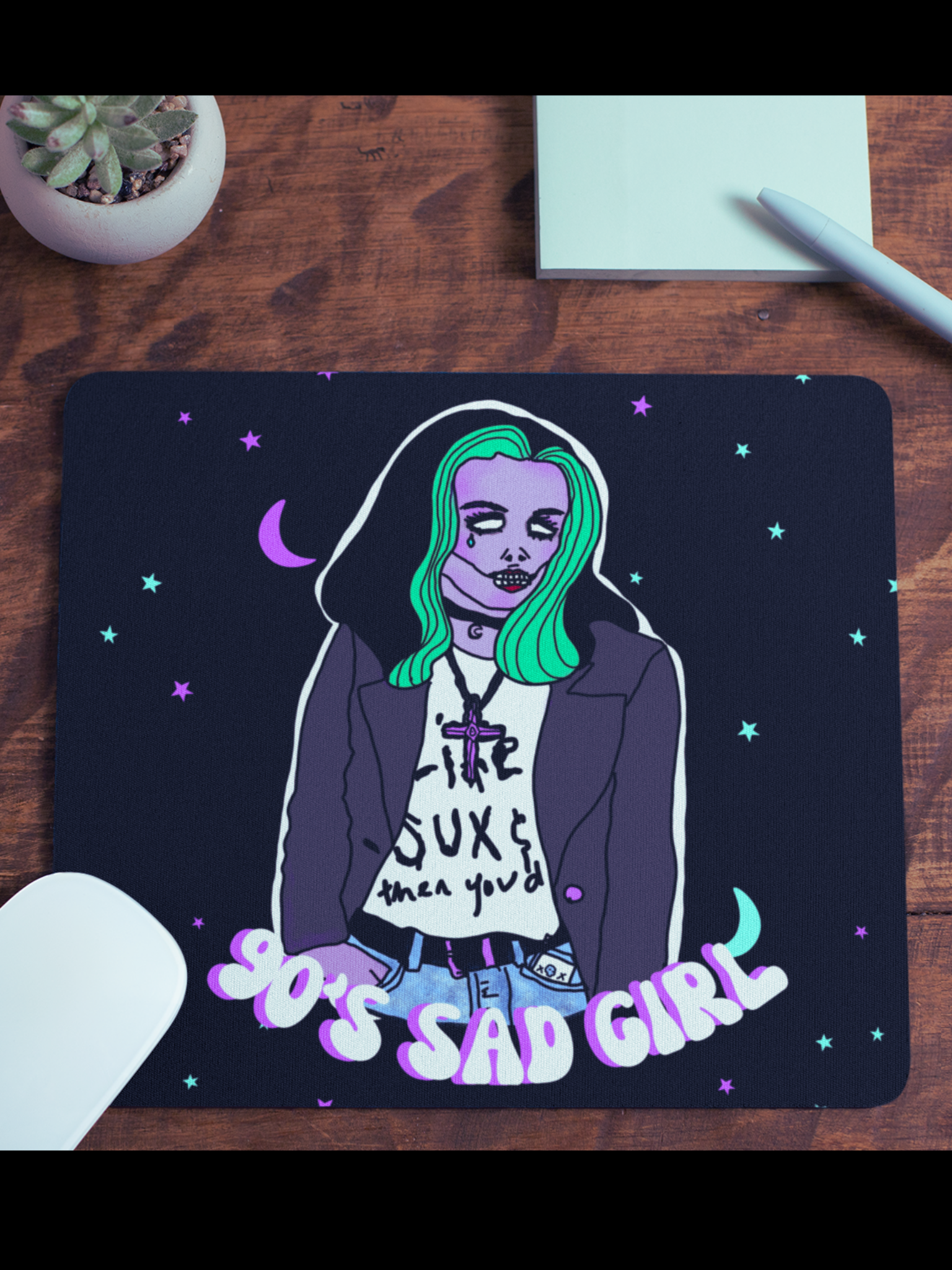 90s Sad Girl Mouse Pad
