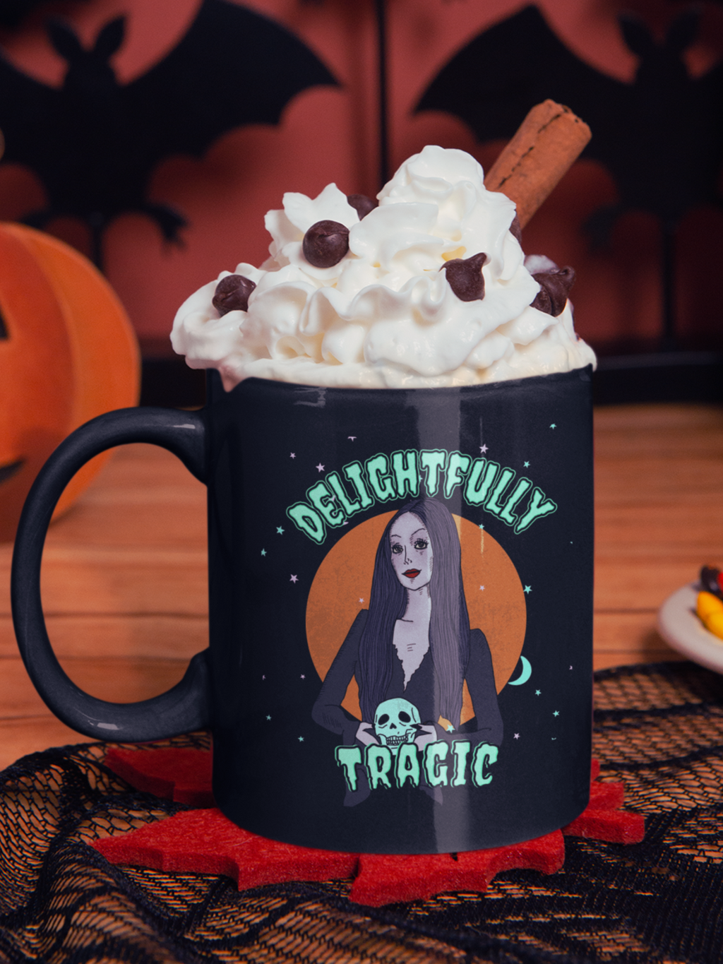 "Delightfully Tragic" Black Mug