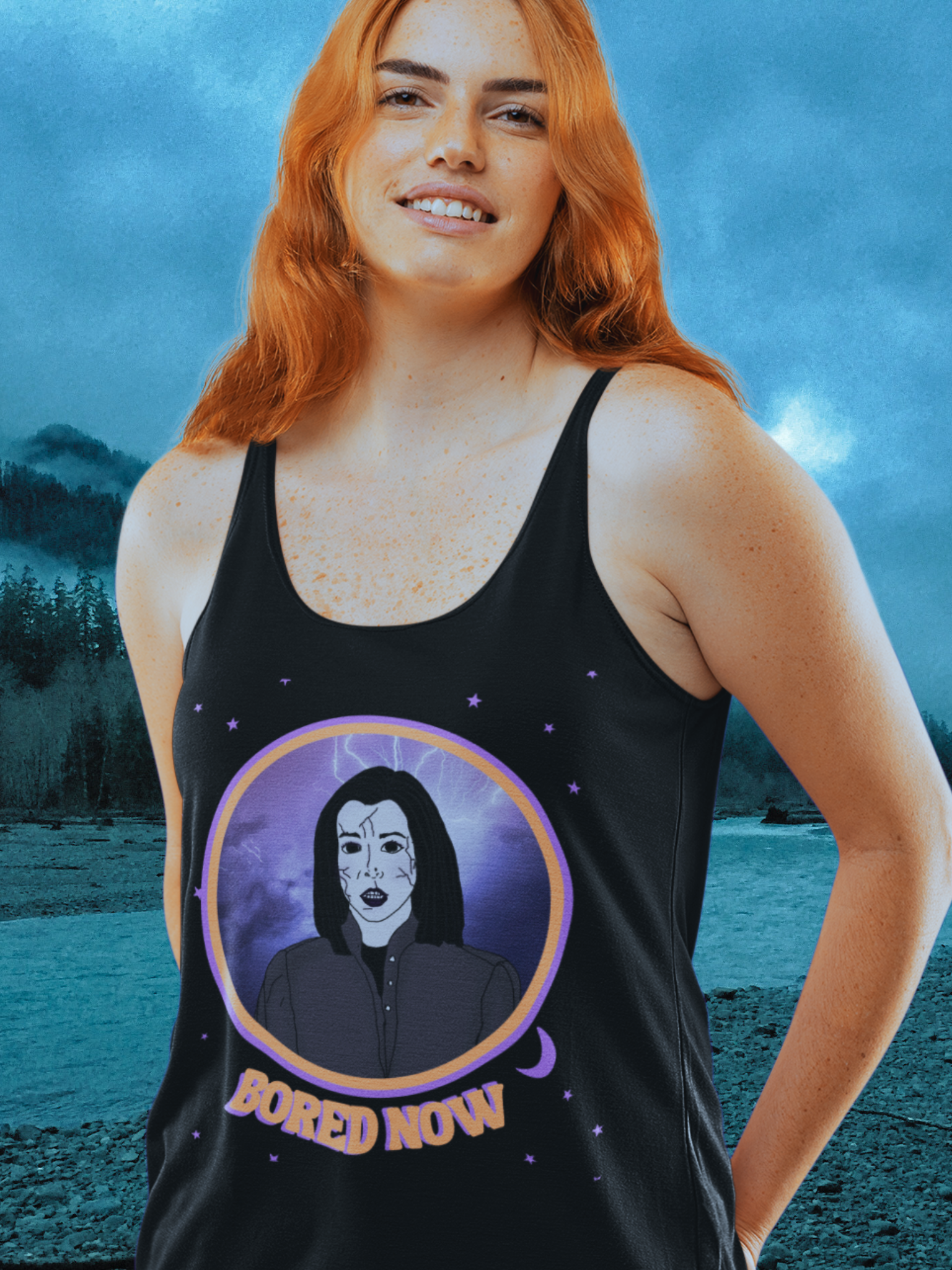 "Bored Now" Racerback Tank
