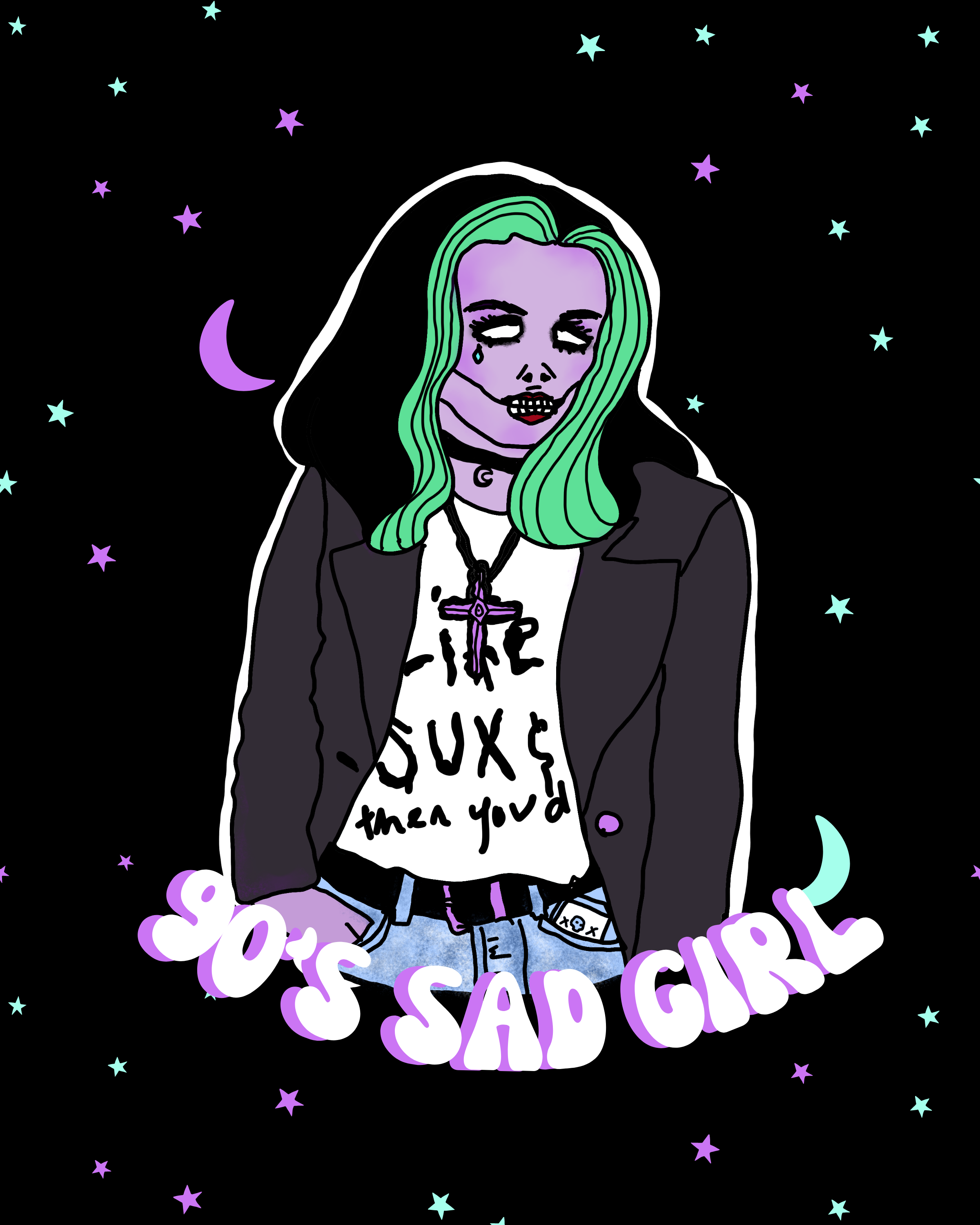 90s Sad Girl Poster/ Archival Print