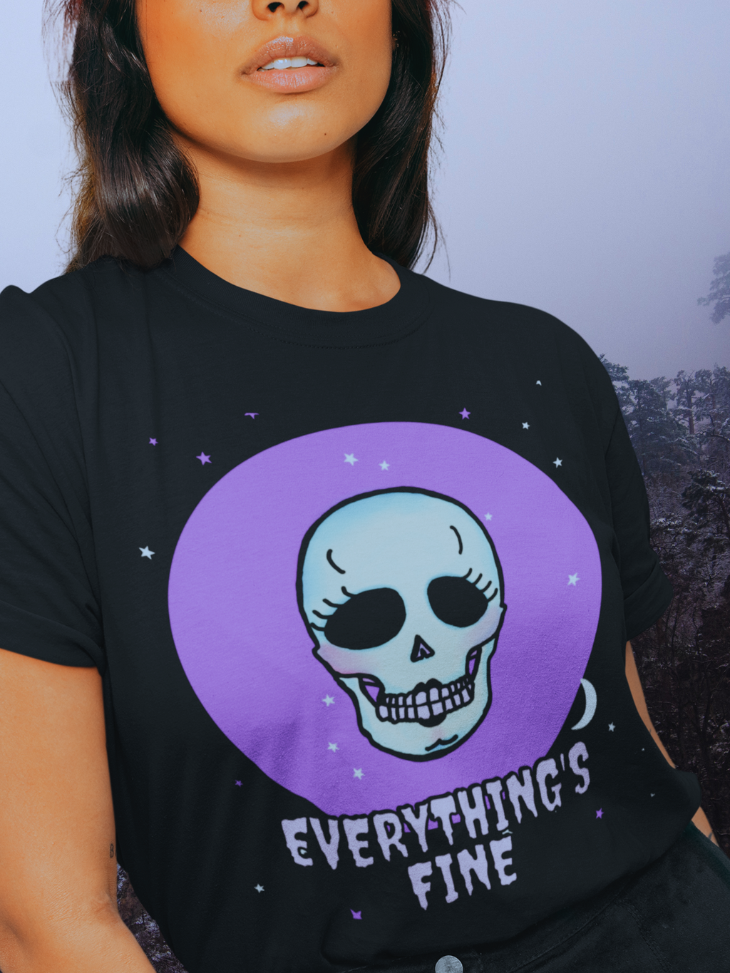 Everything’s Fine Skull Super Soft T-Shirt
