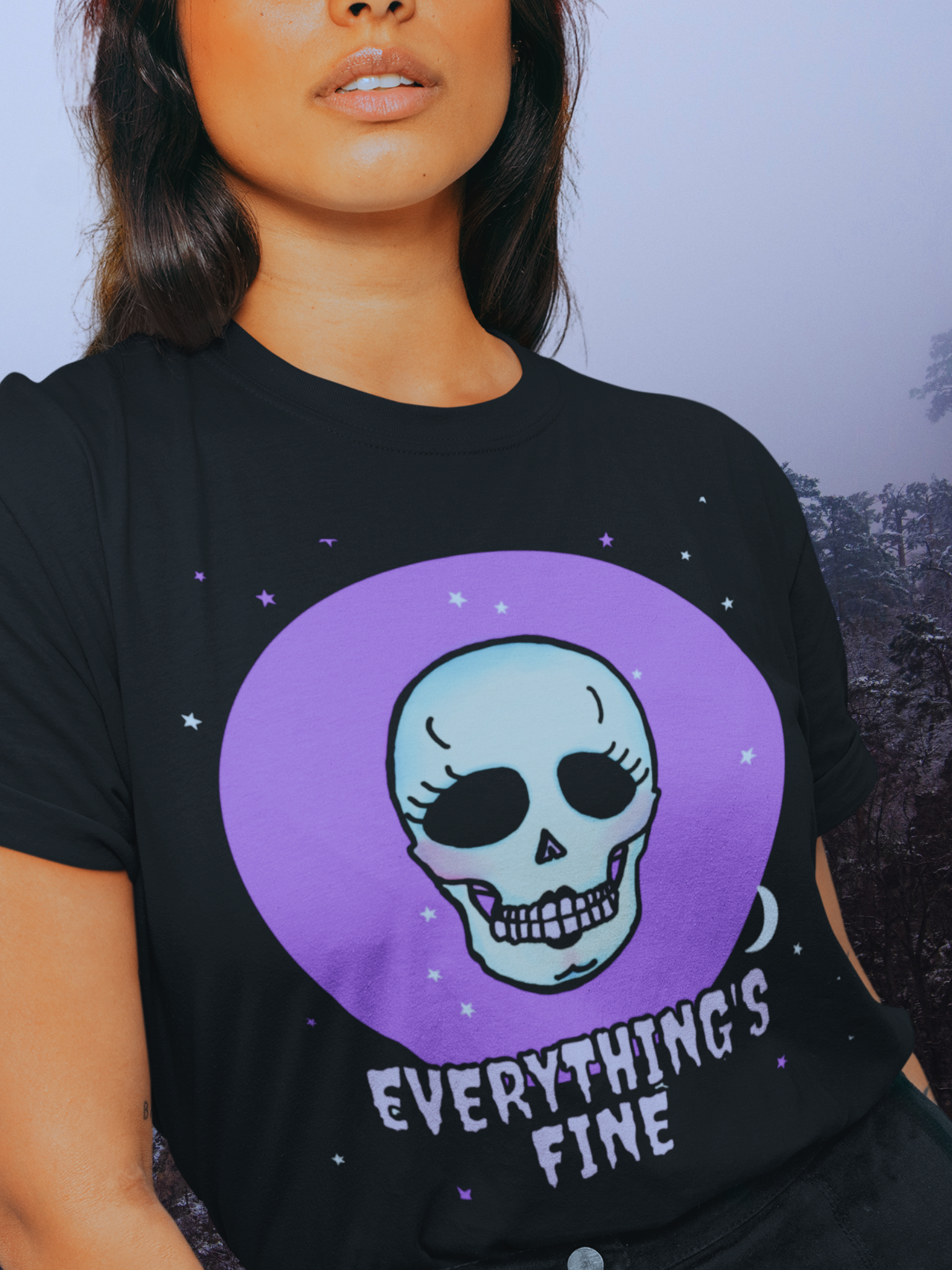 Everything’s Fine Skull Super Soft T-Shirt
